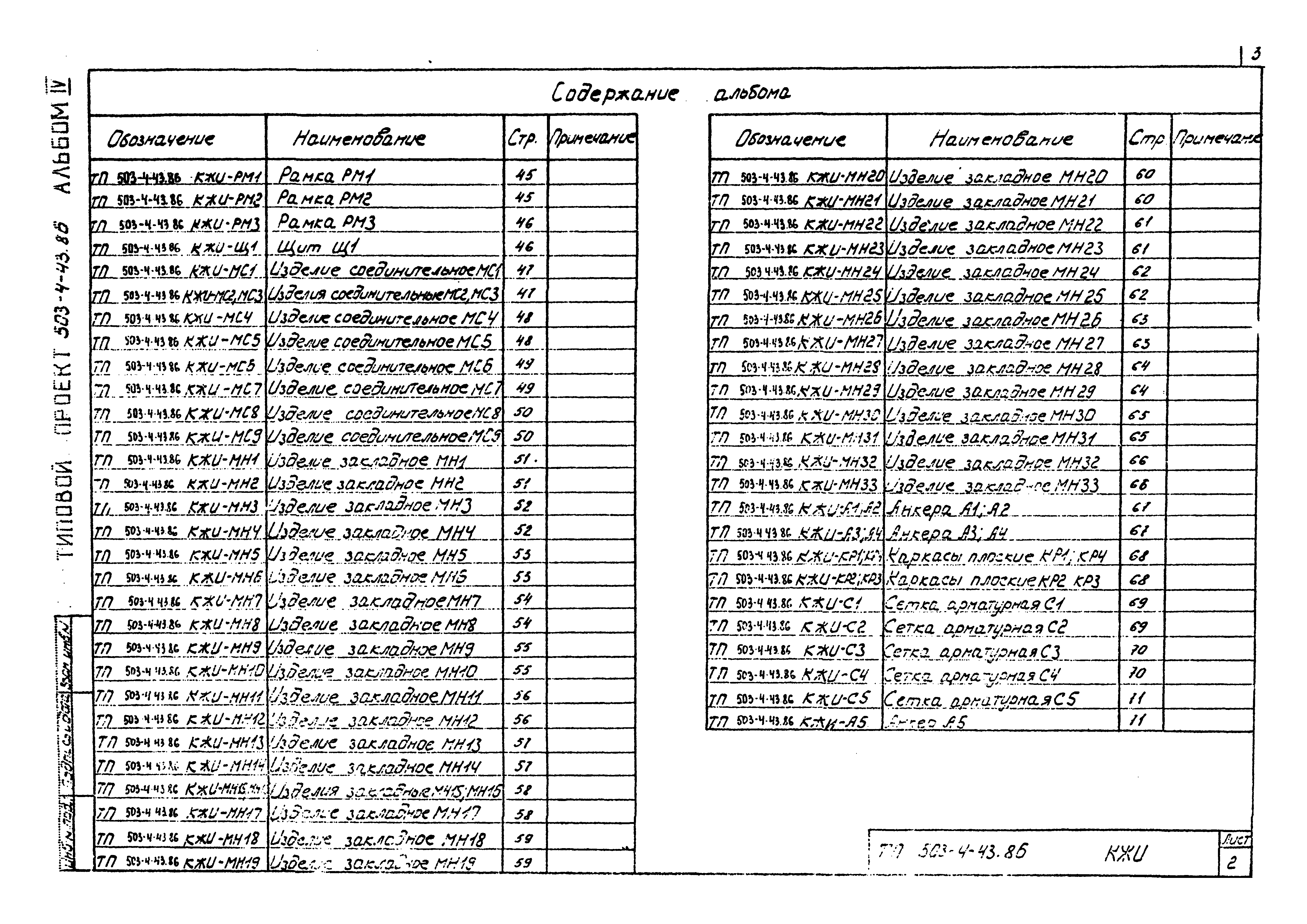Типовой проект 503-4-43.86