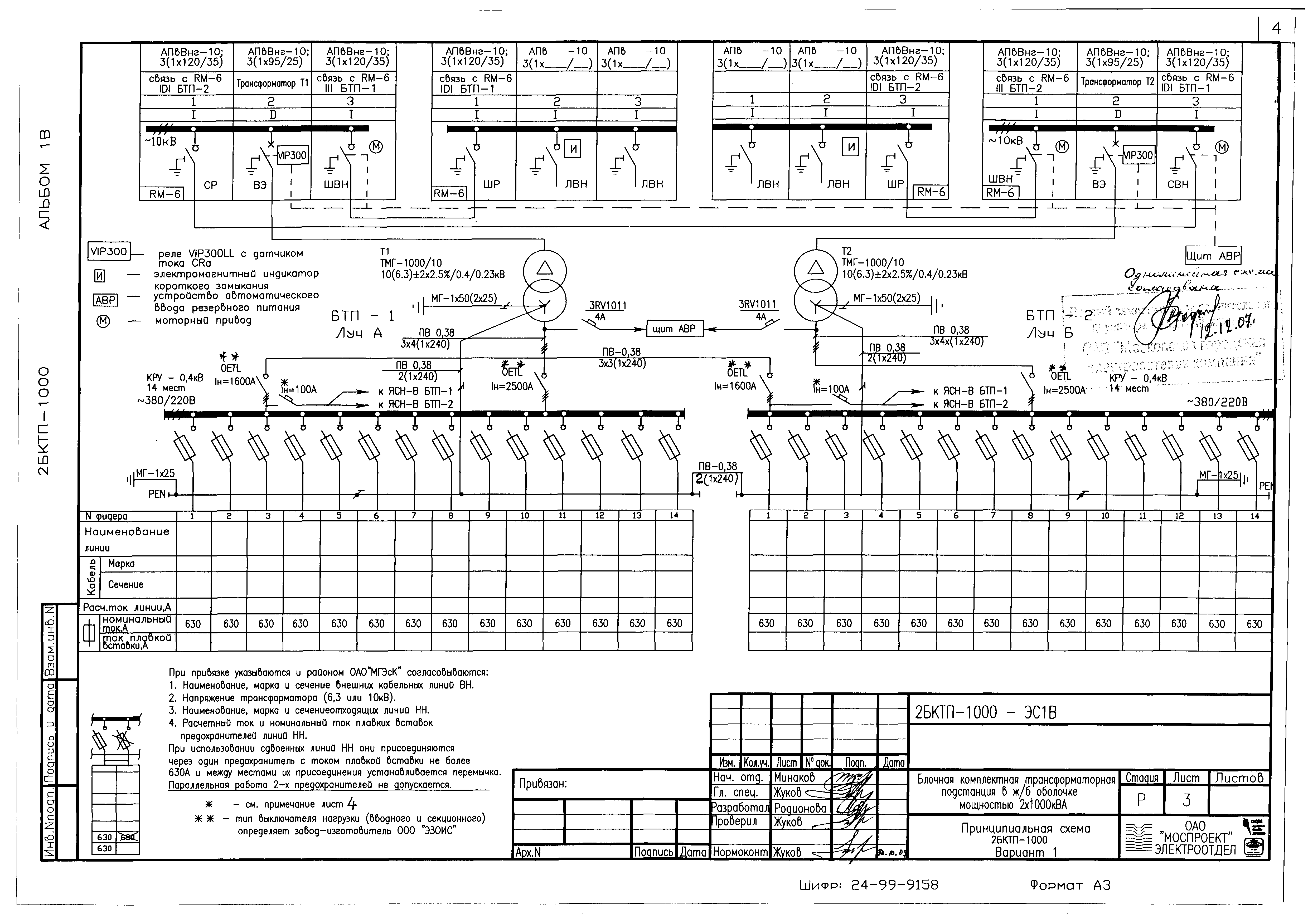 Однолинейная схема rm6