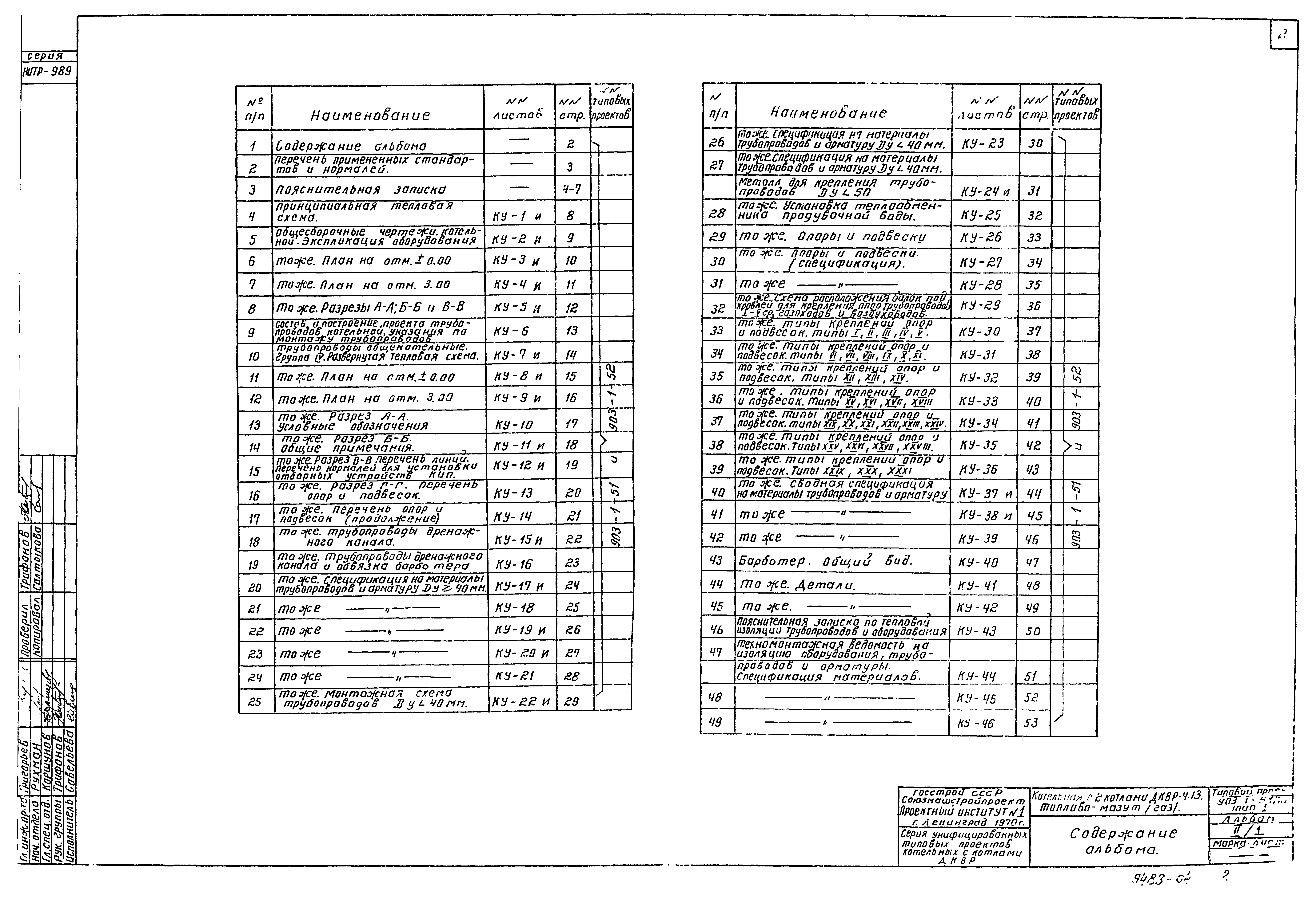 Типовой проект 903-1-52/70