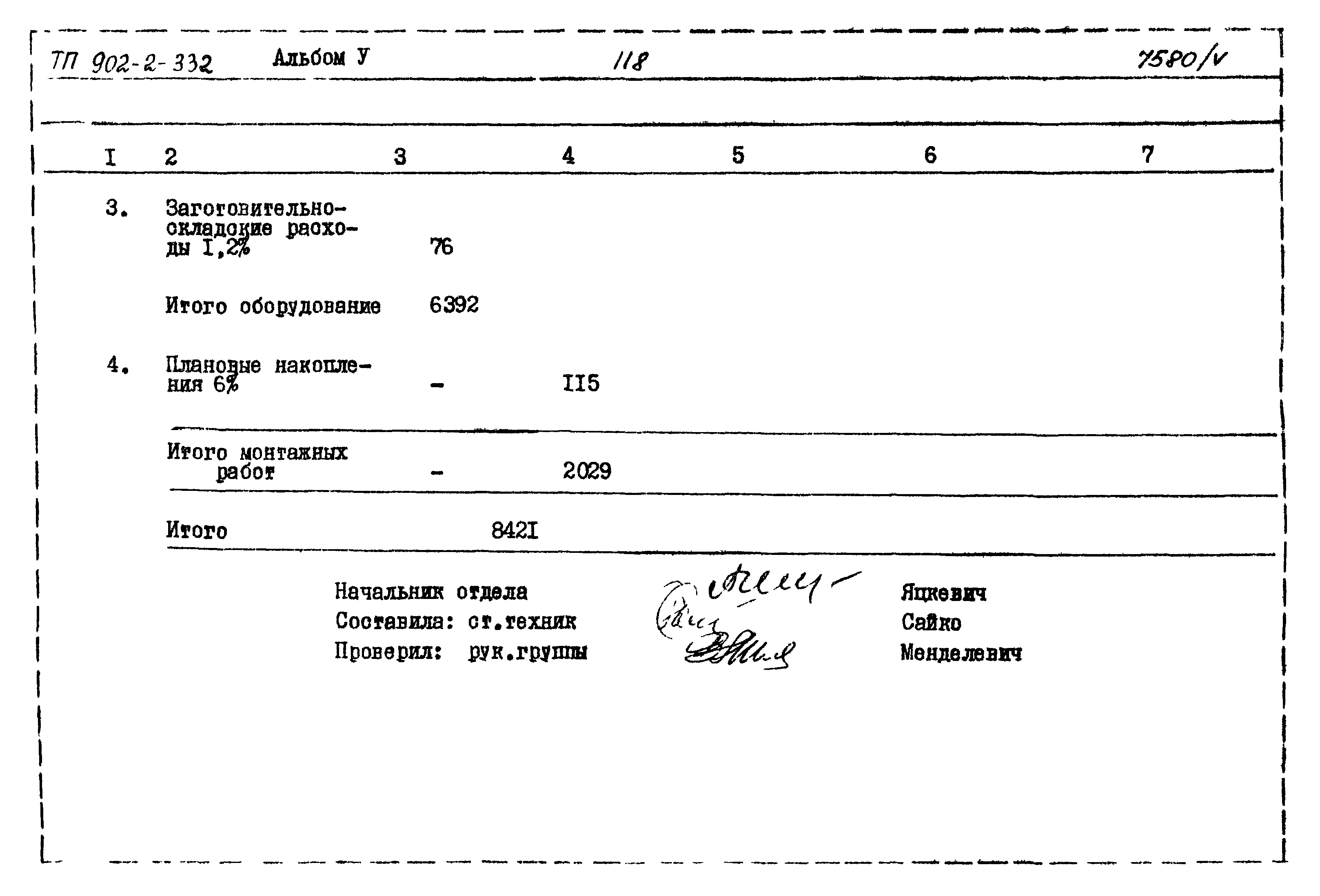 Типовой проект 902-2-332