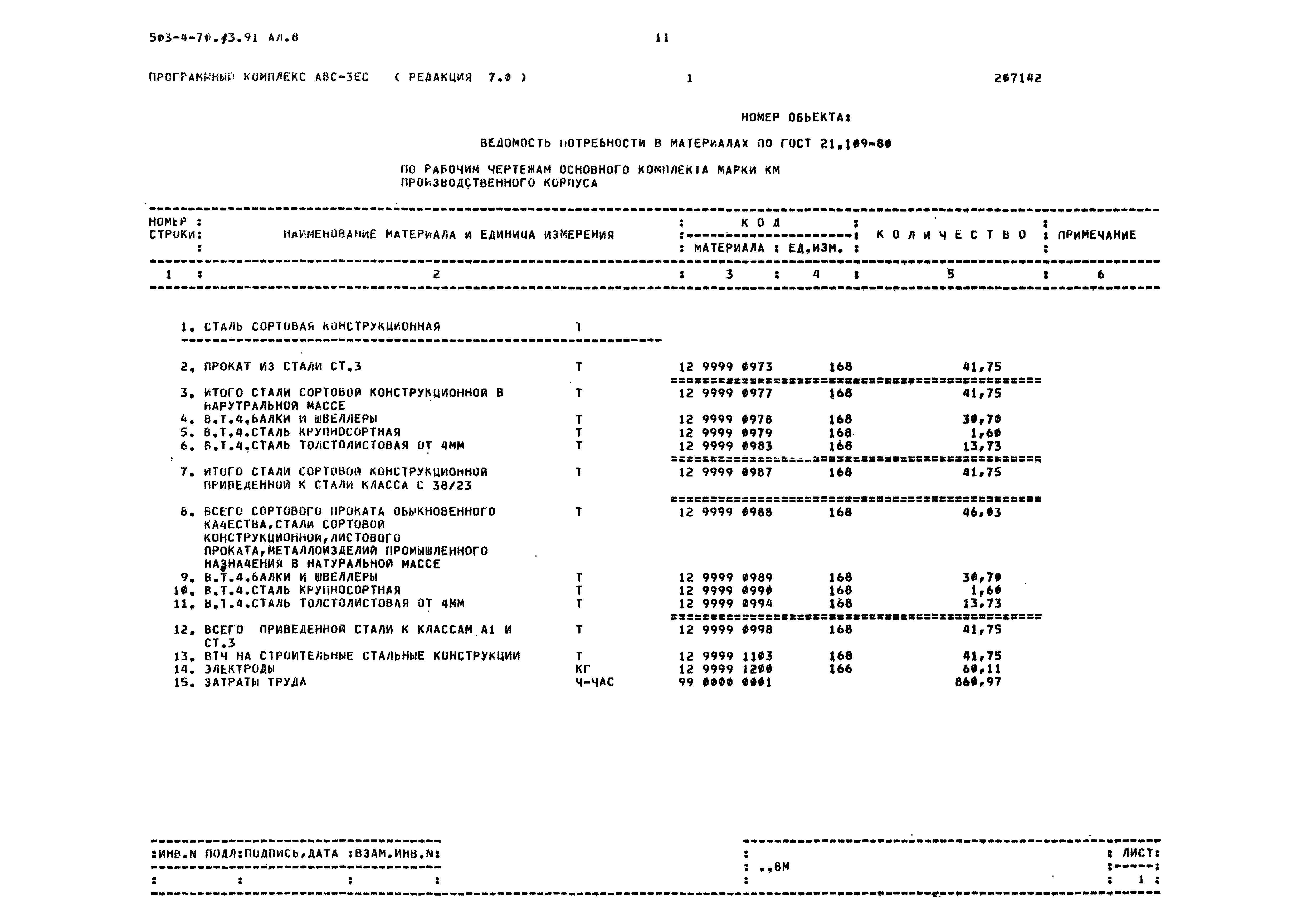 Типовой проект 503-4-70.13.91