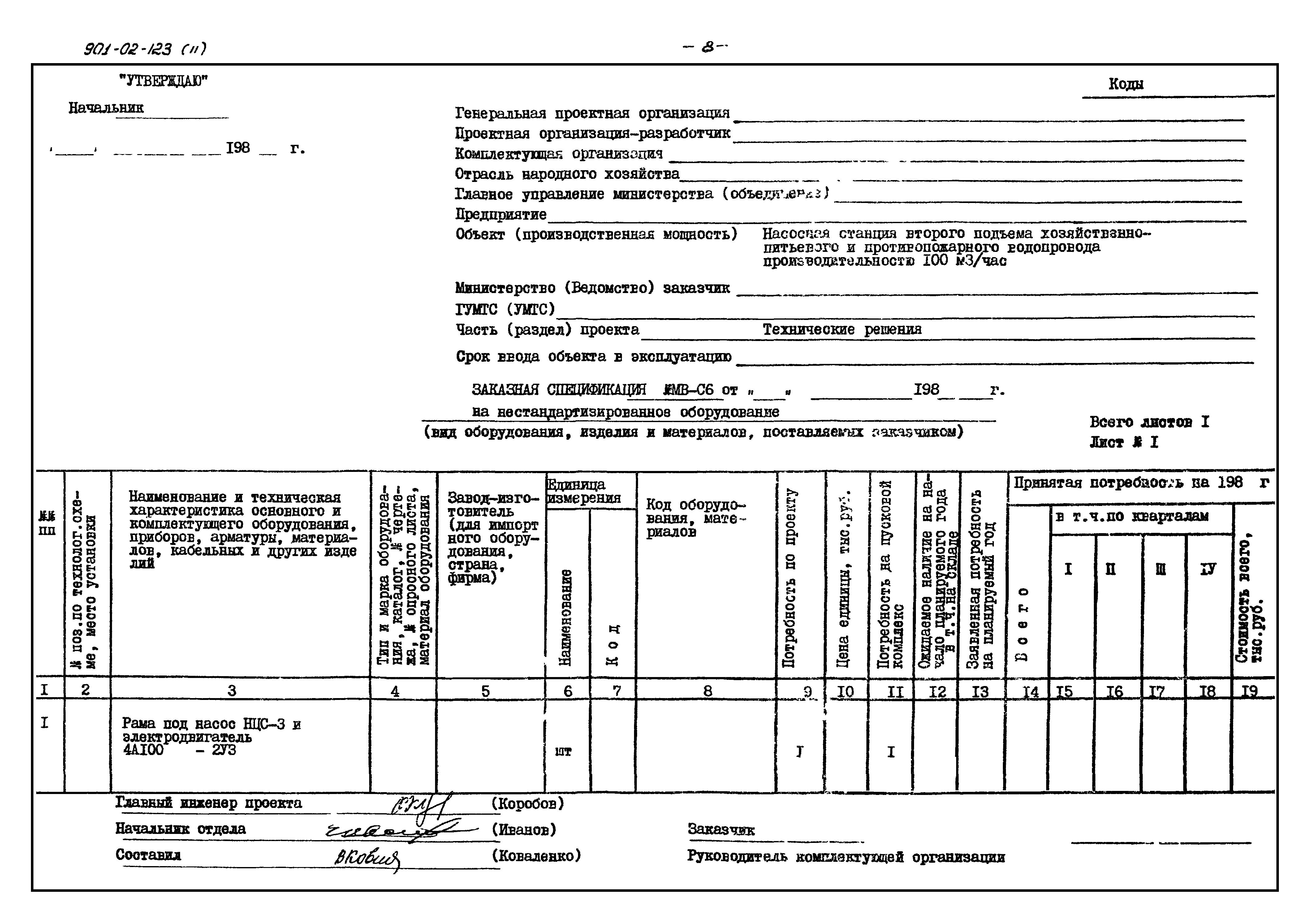 Типовые проектные решения 901-02-123