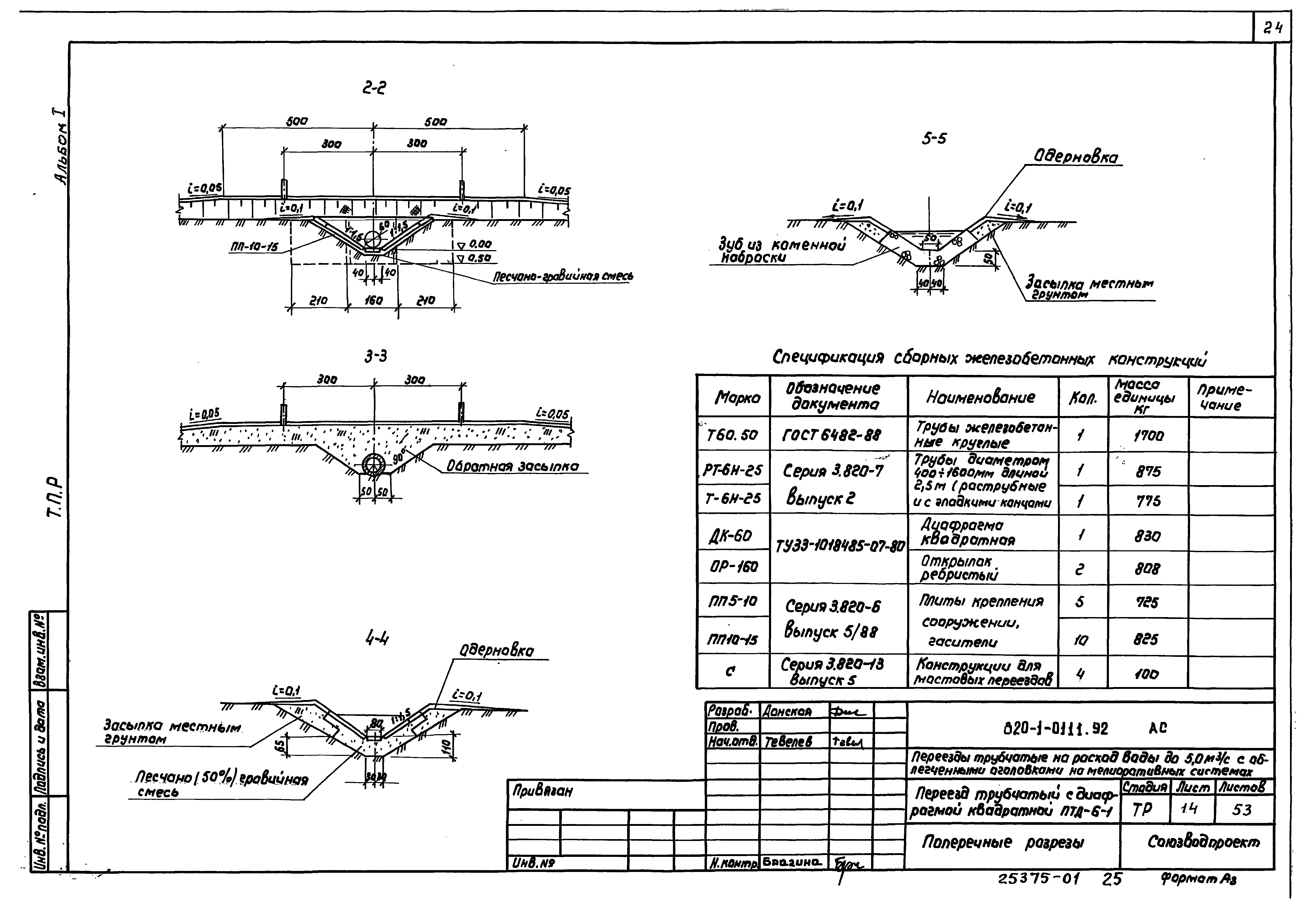Типовые проектные решения 820-1-0111.92