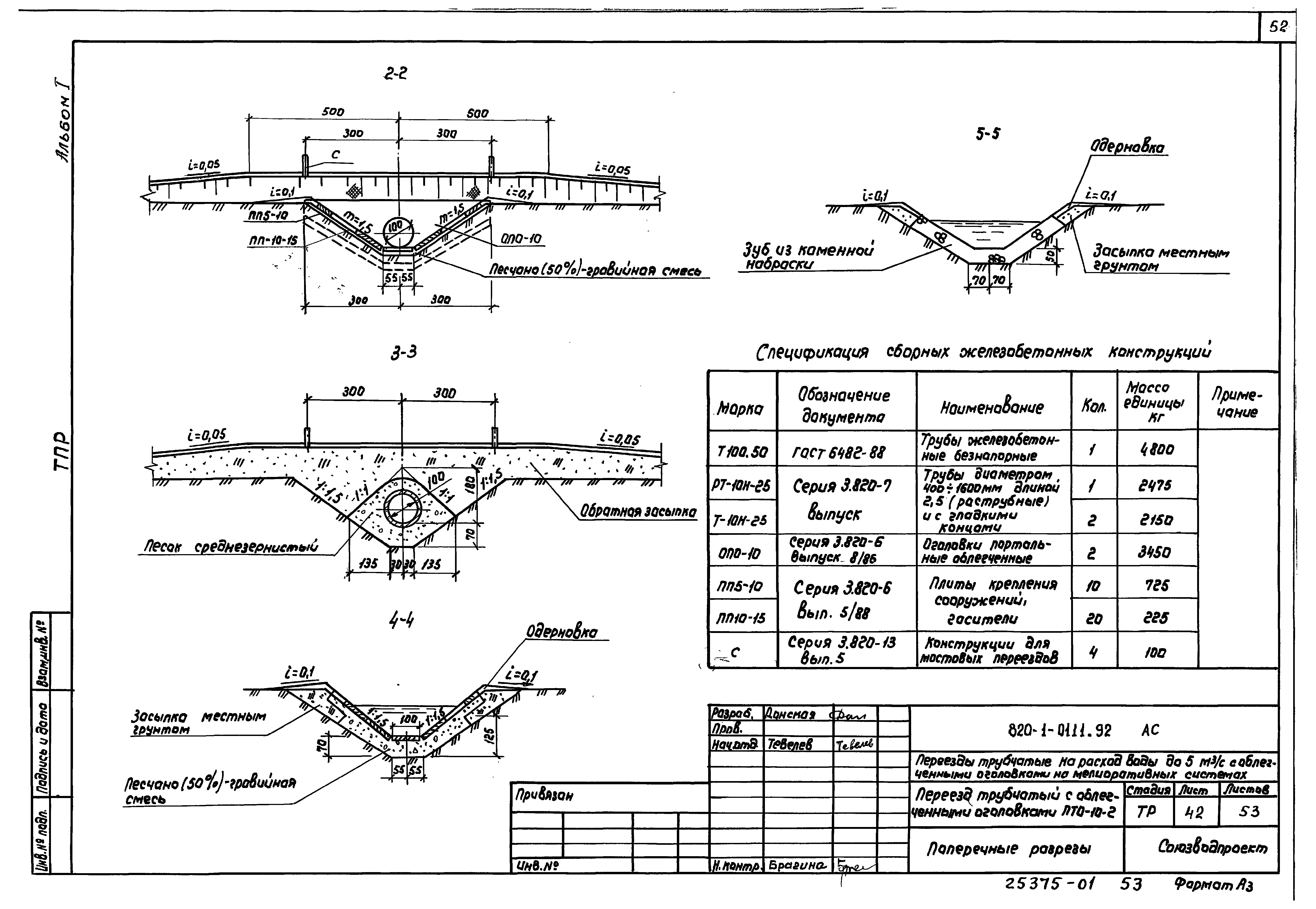 Типовые проектные решения 820-1-0111.92