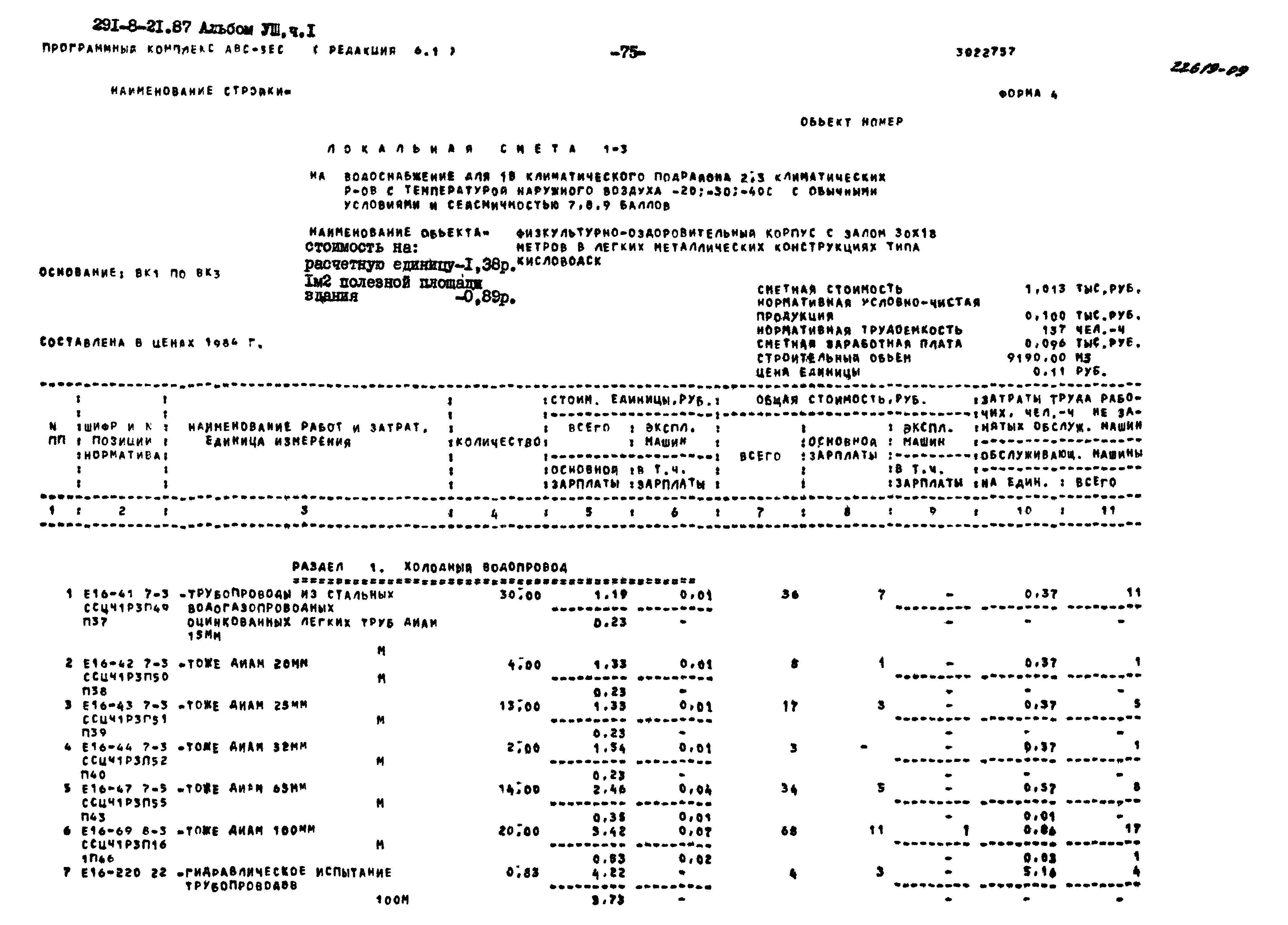 Типовой проект 291-8-21.87