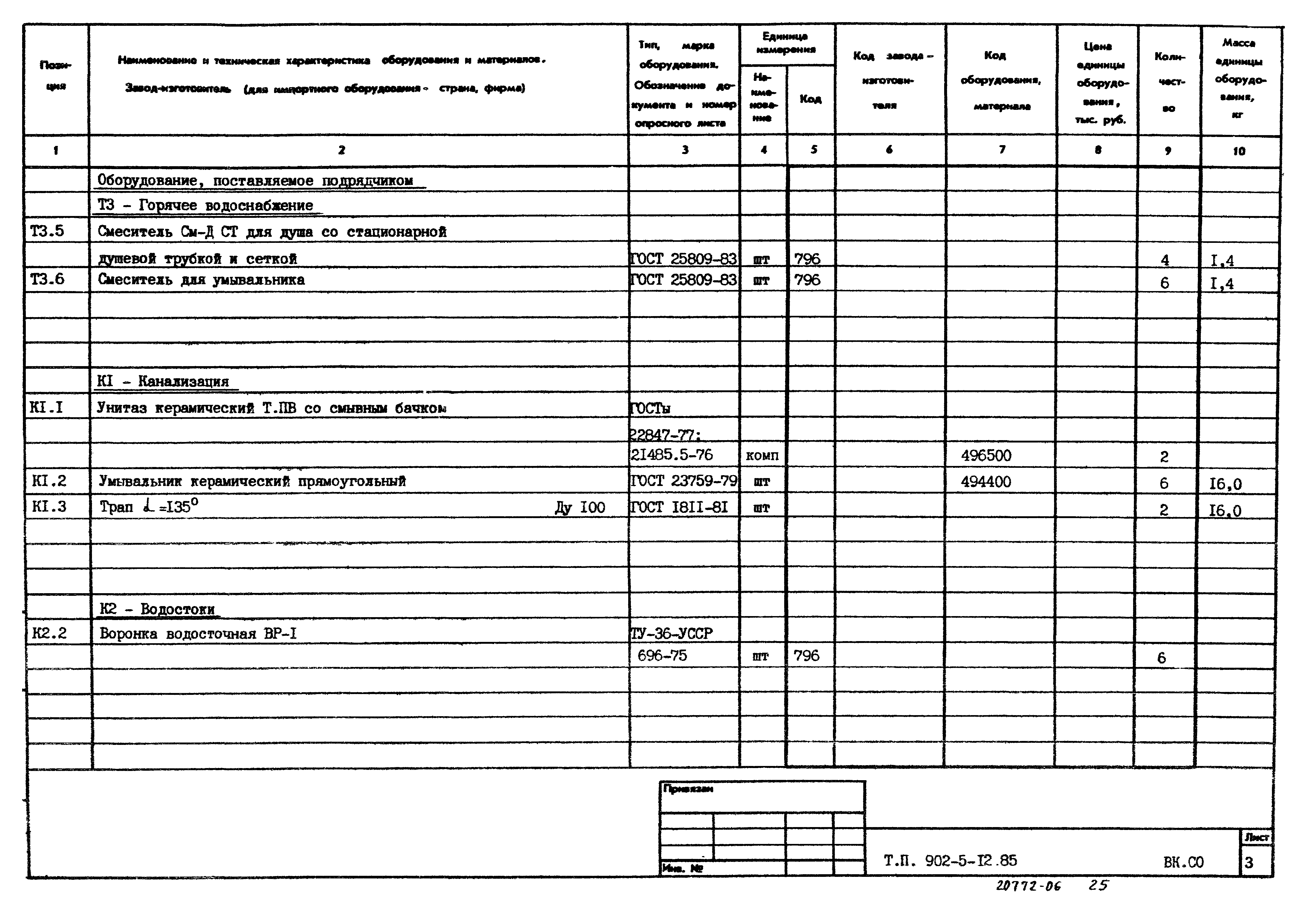 Типовой проект 902-5-12.85