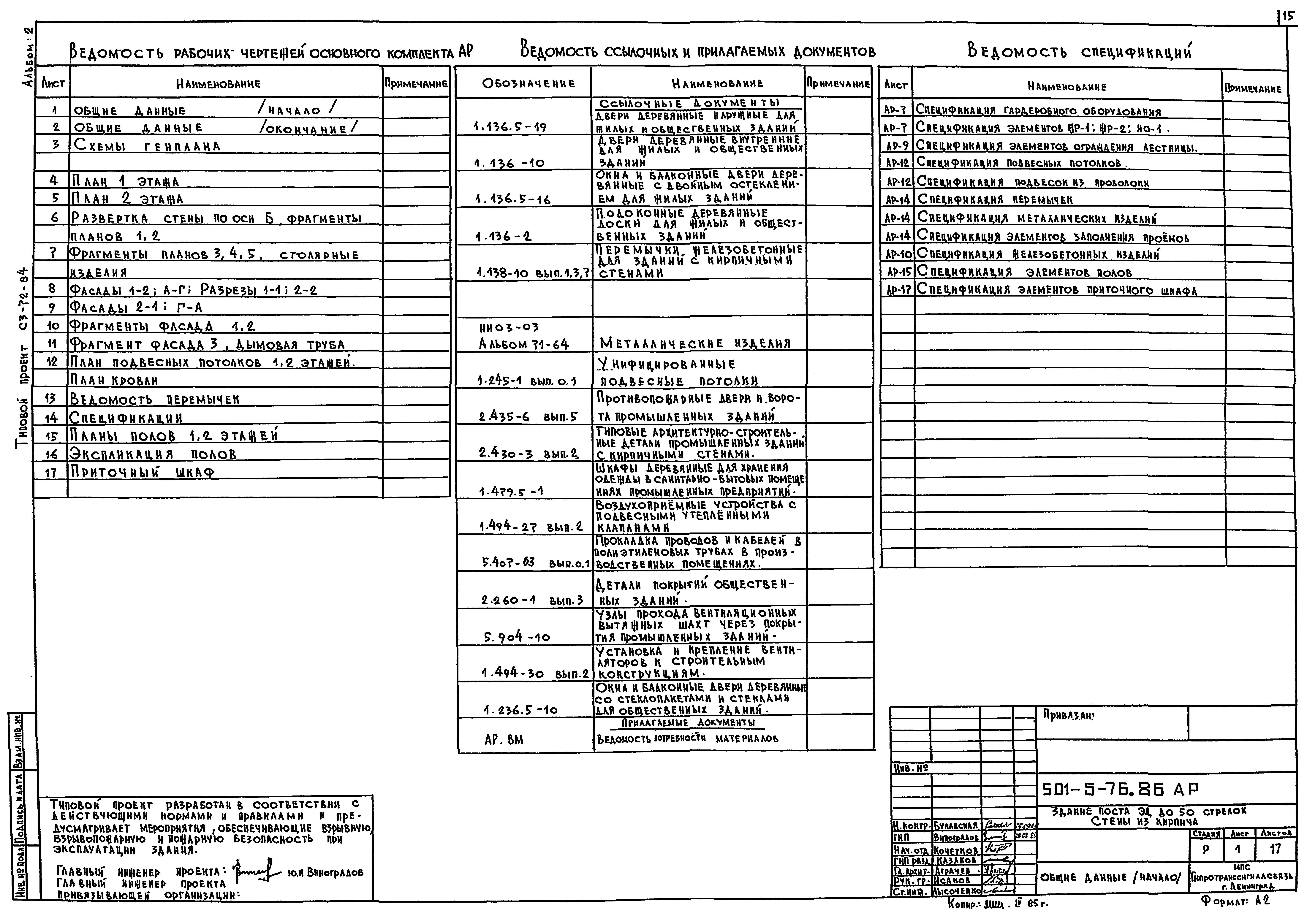 Типовой проект 501-5-76.86