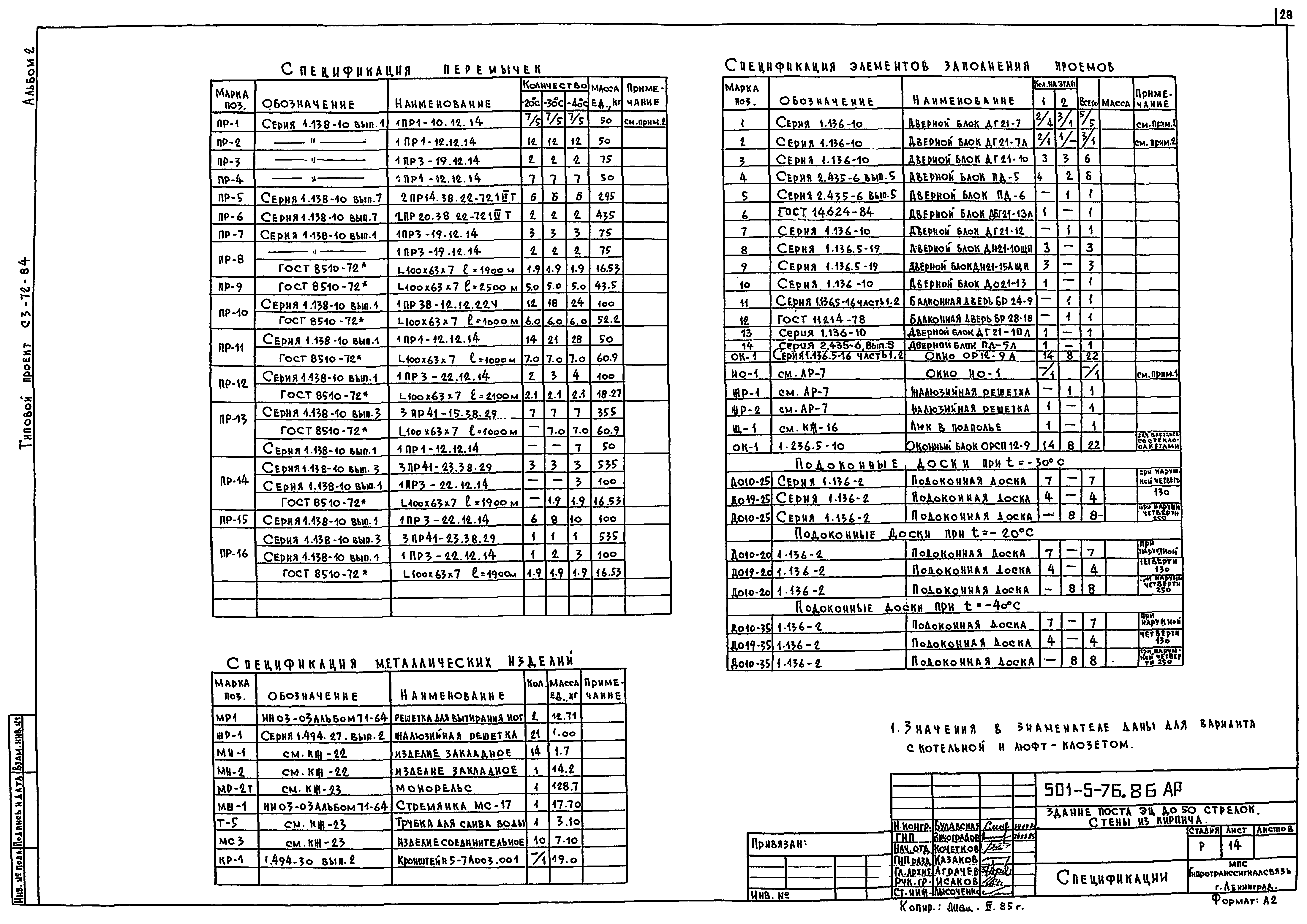 Типовой проект 501-5-76.86