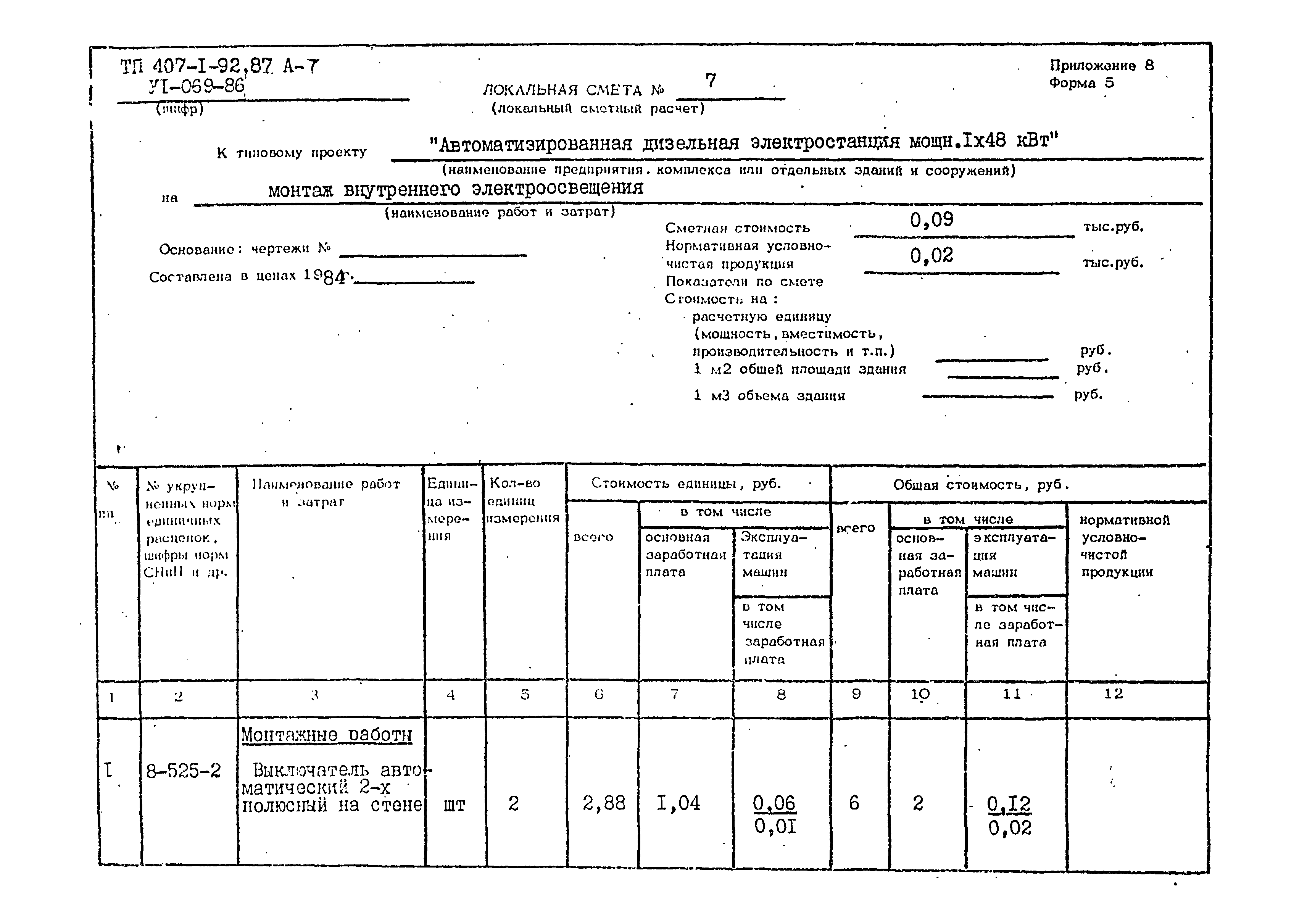 Типовой проект 407-1-92.87