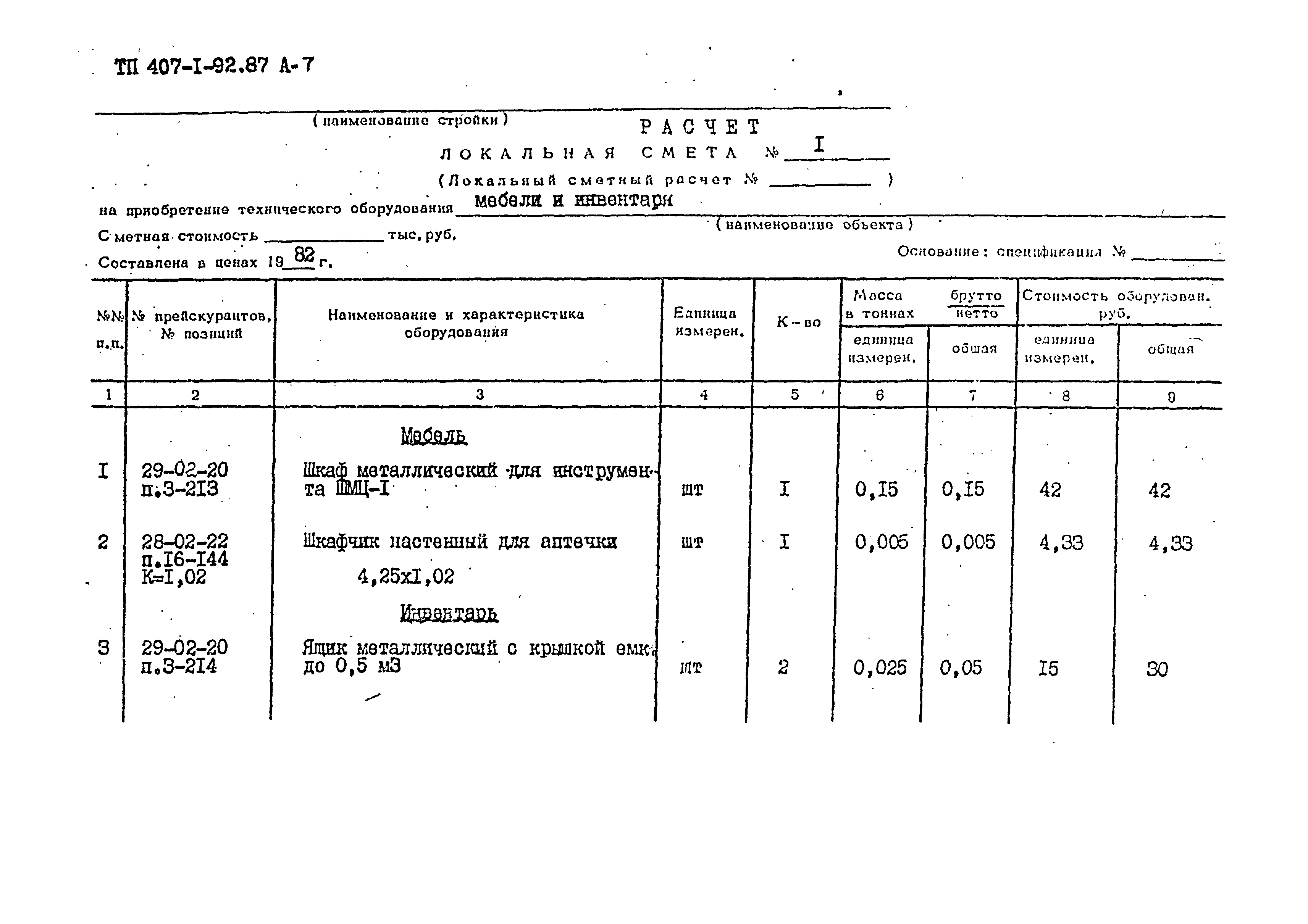 Типовой проект 407-1-92.87