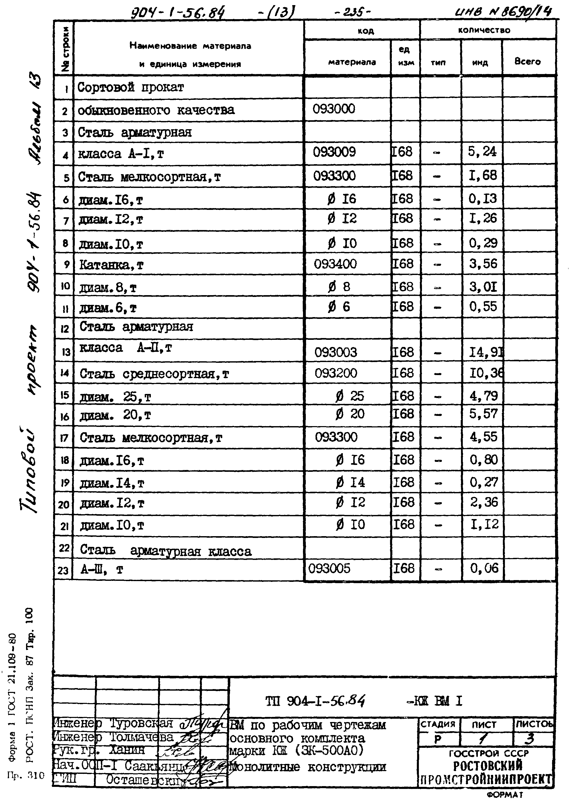 Типовой проект 904-1-56.84
