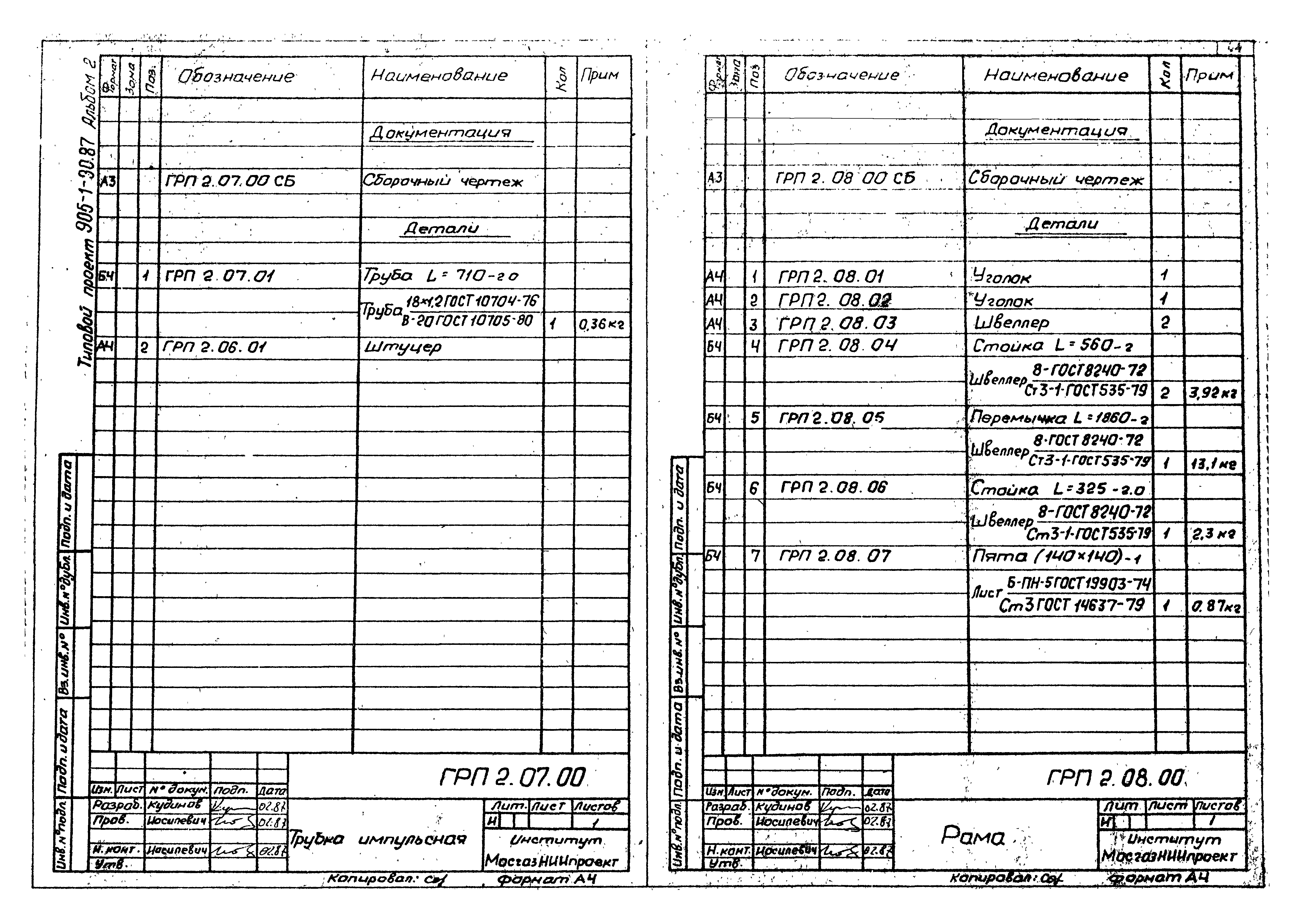 Типовой проект 905-1-30.87