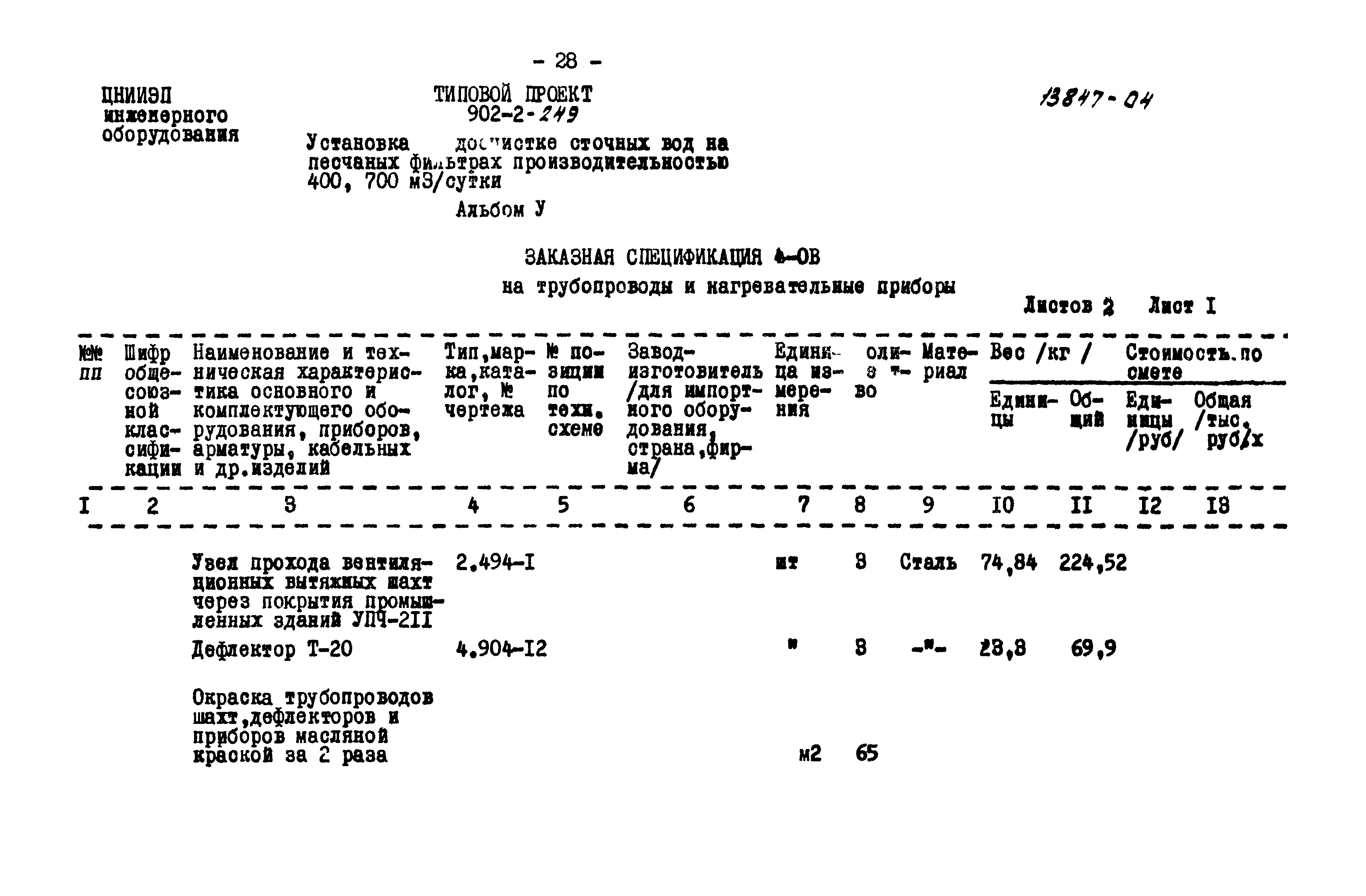 Типовой проект 902-2-249