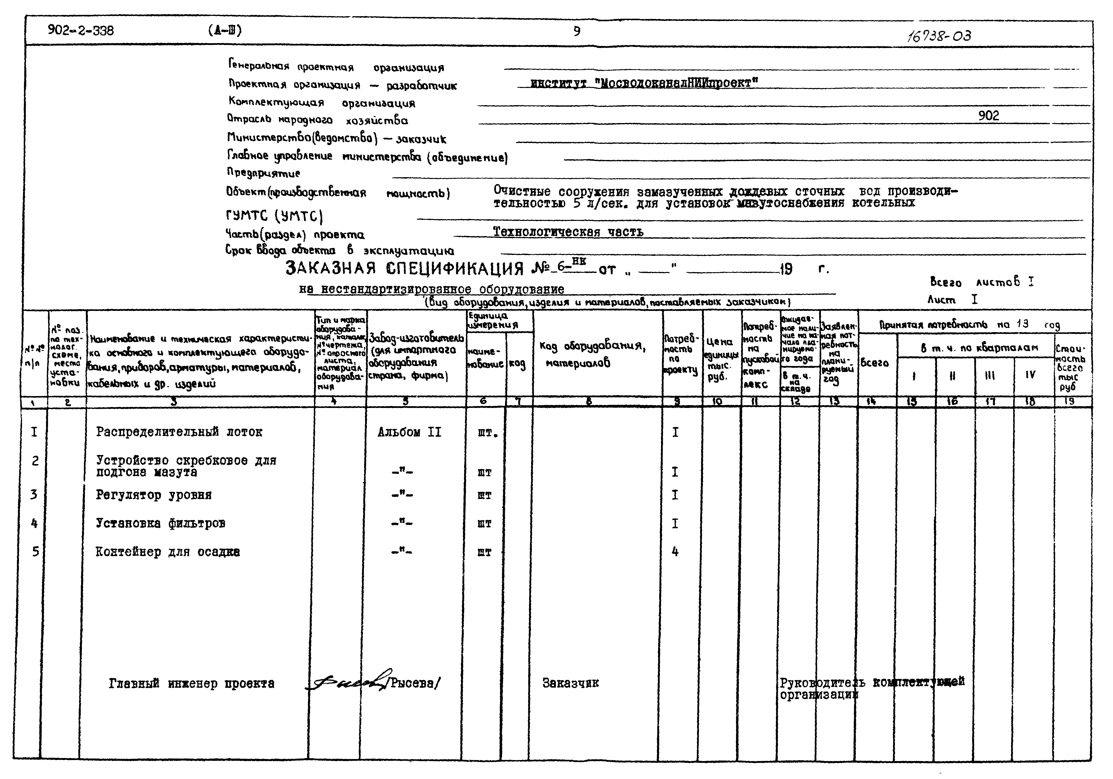 Типовой проект 902-2-338