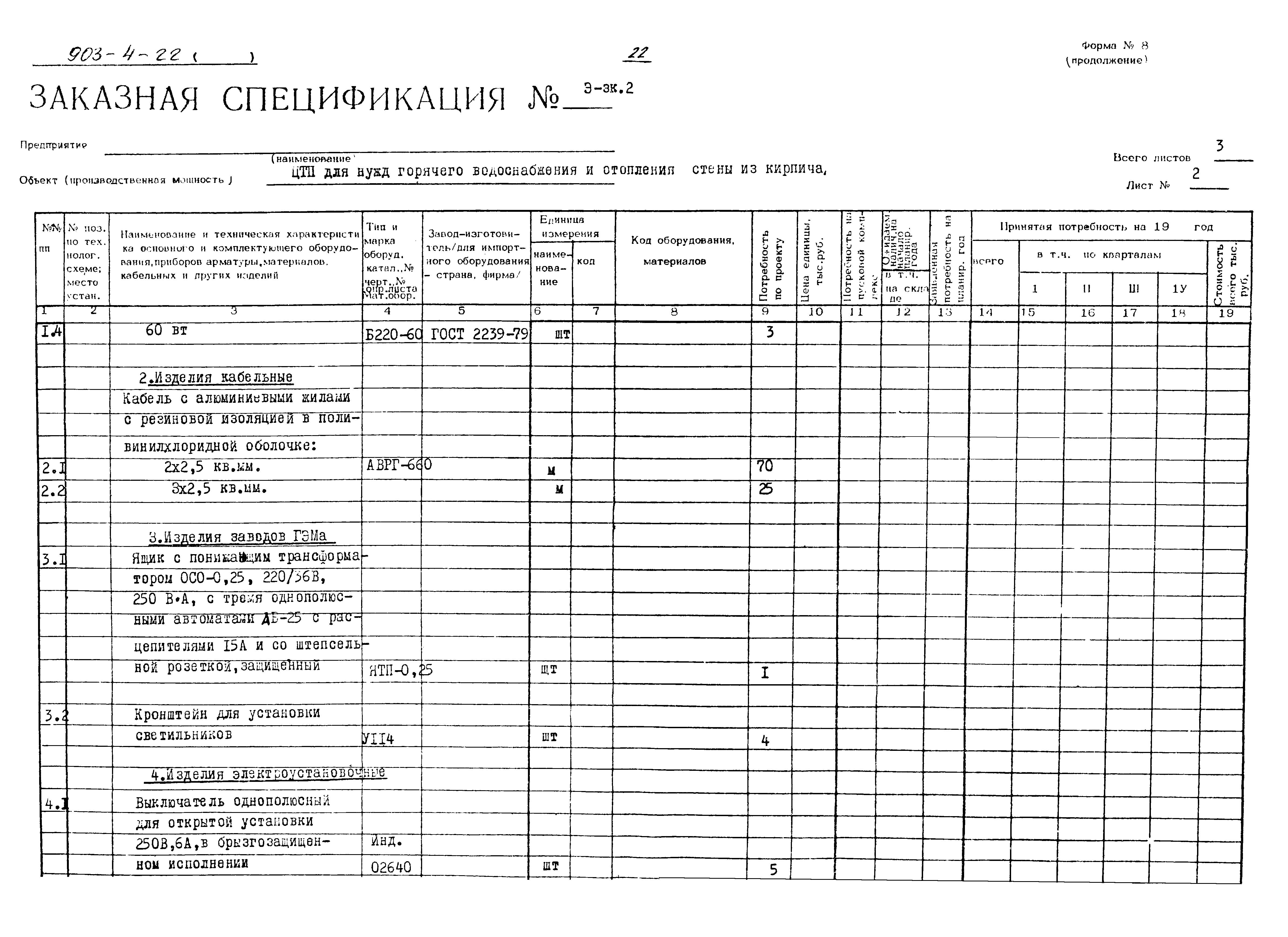 Типовой проект 903-4-22