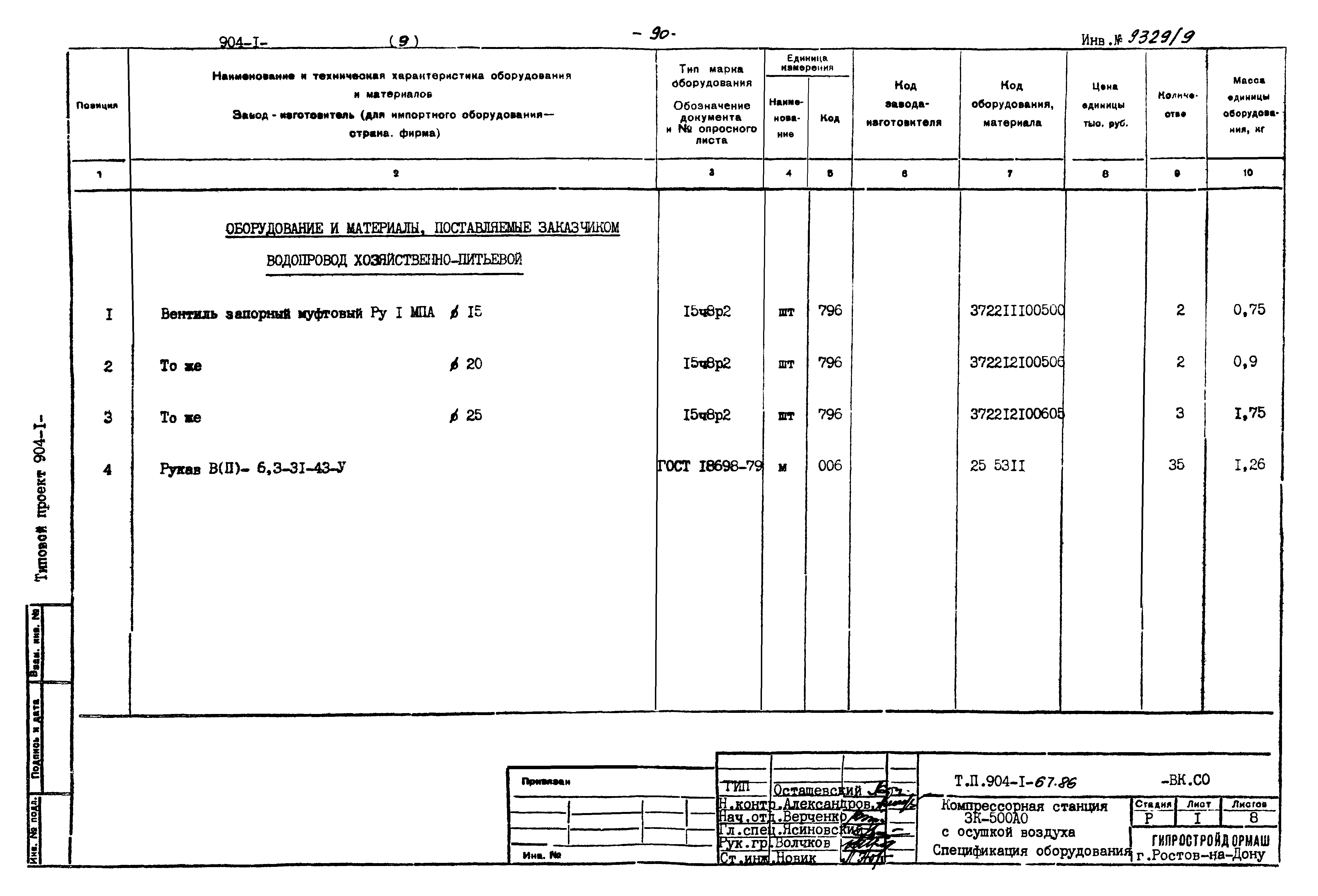 Типовой проект 904-1-67.88