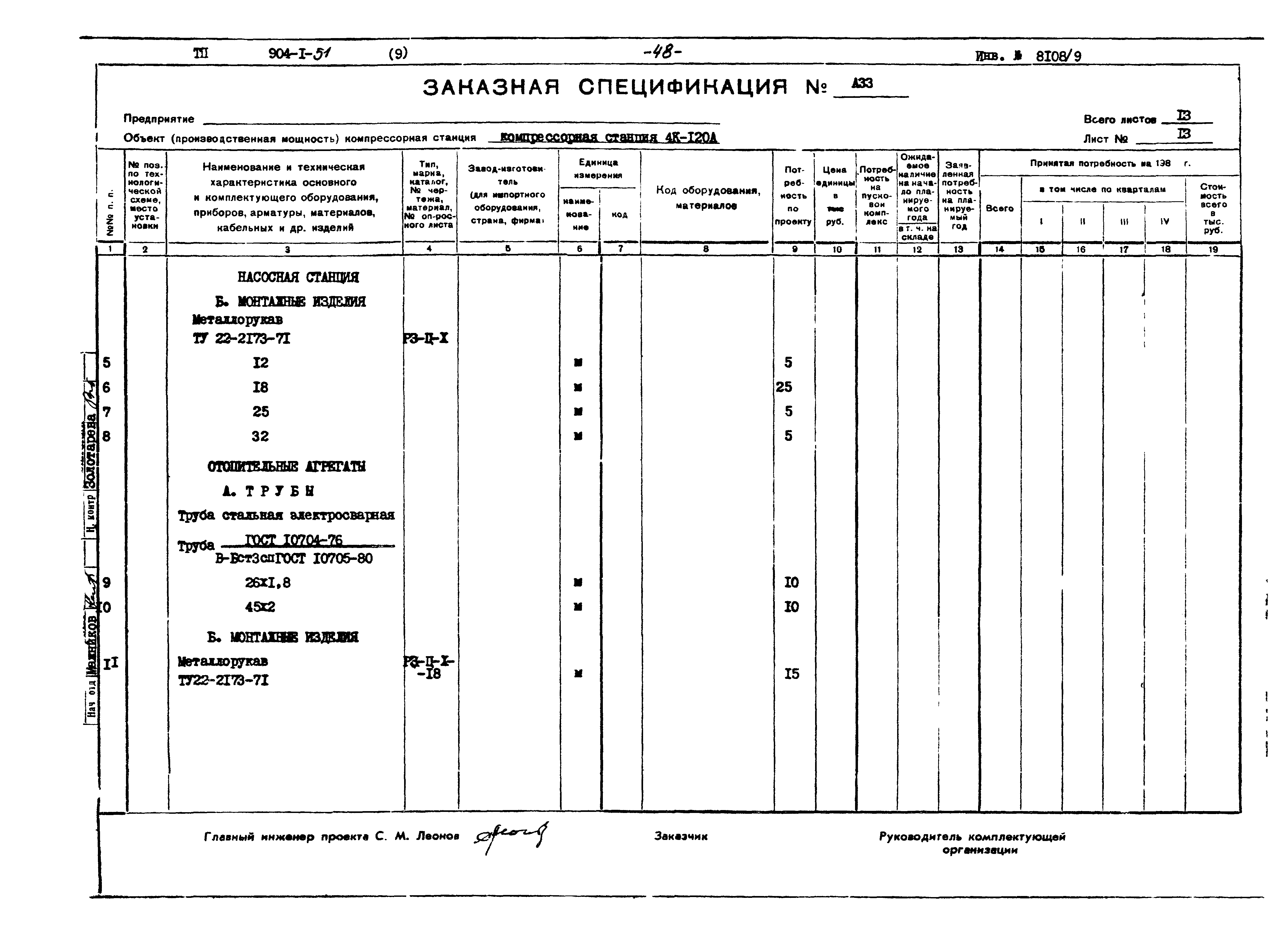 Типовой проект 904-1-51