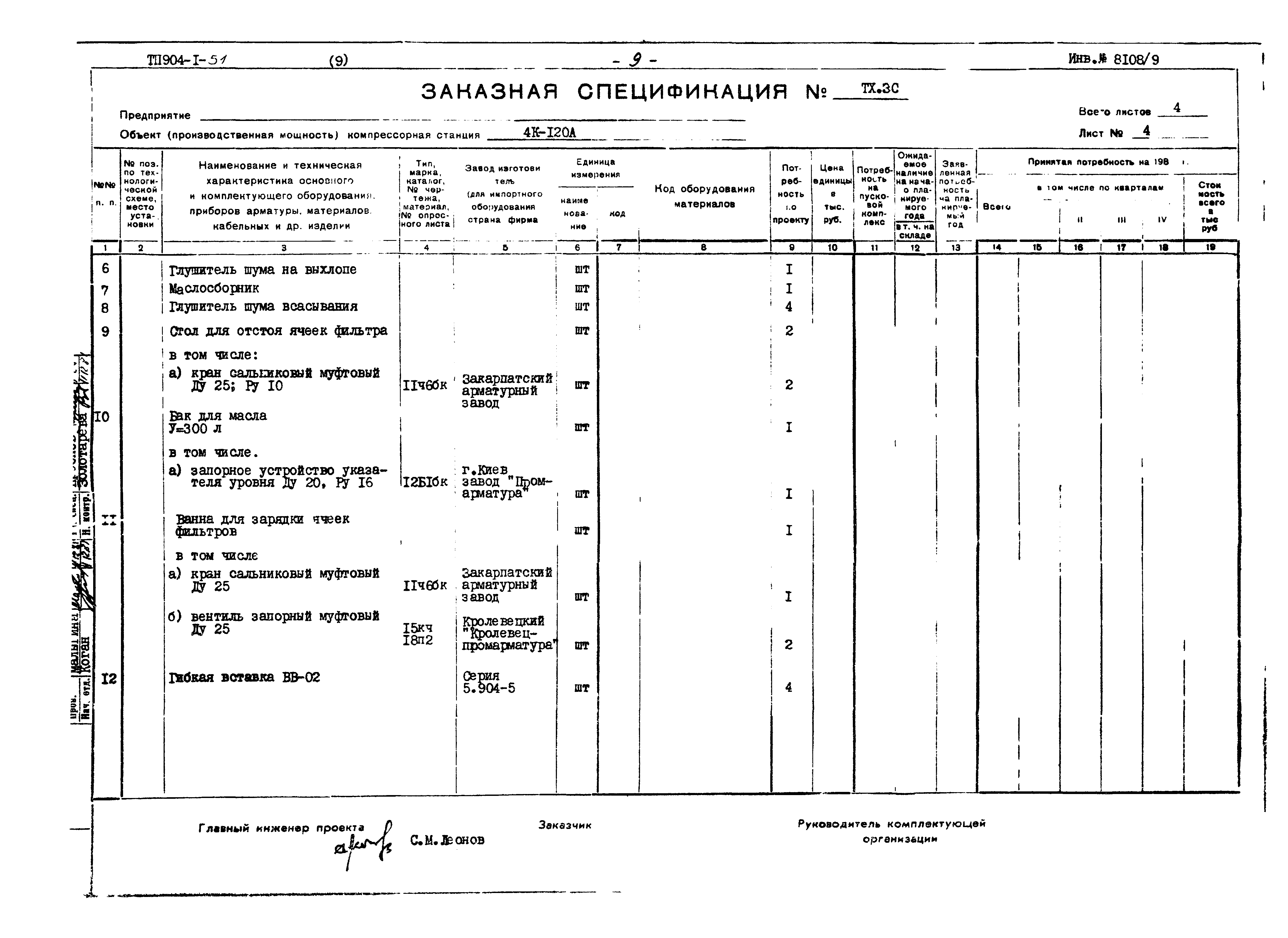 Типовой проект 904-1-51