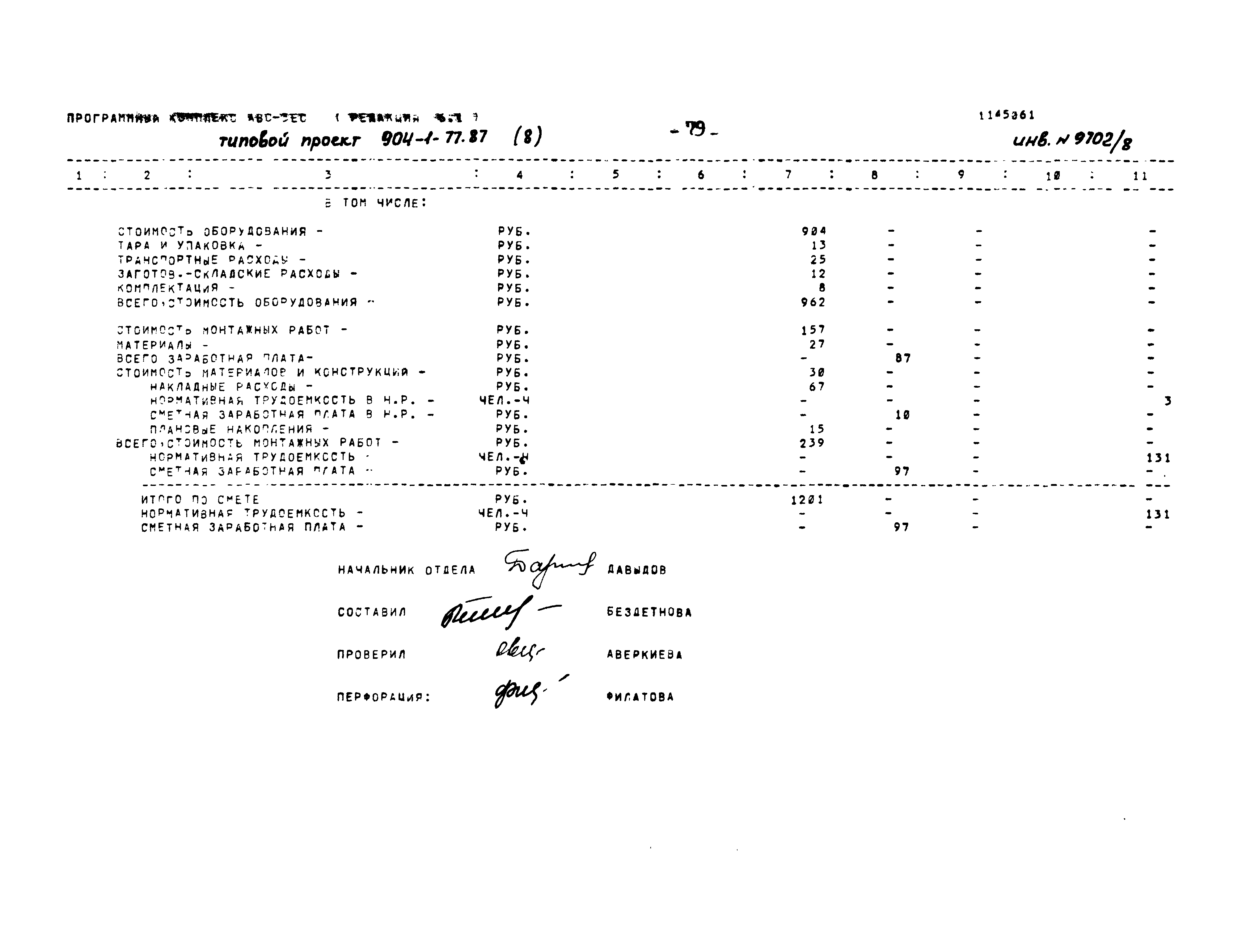 Типовой проект 904-1-77.87