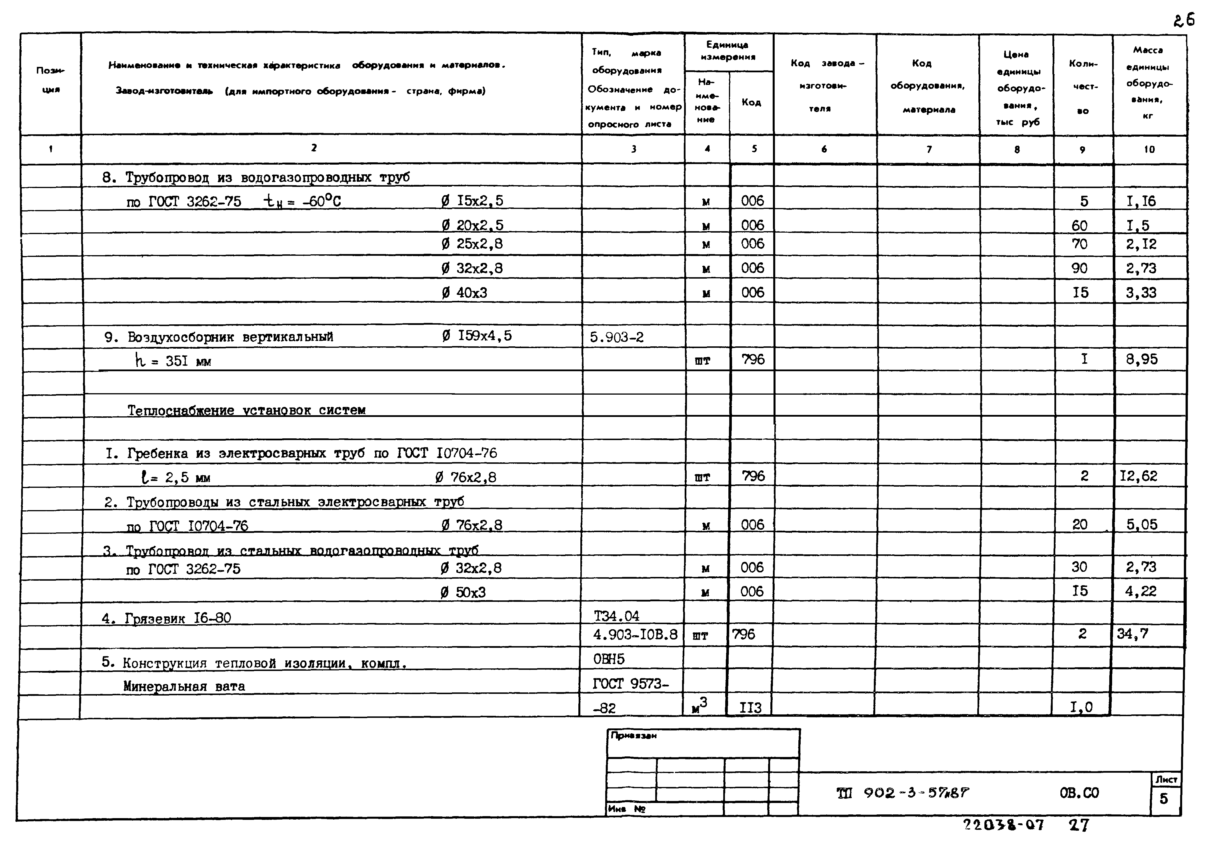 Типовой проект 902-3-57м.87