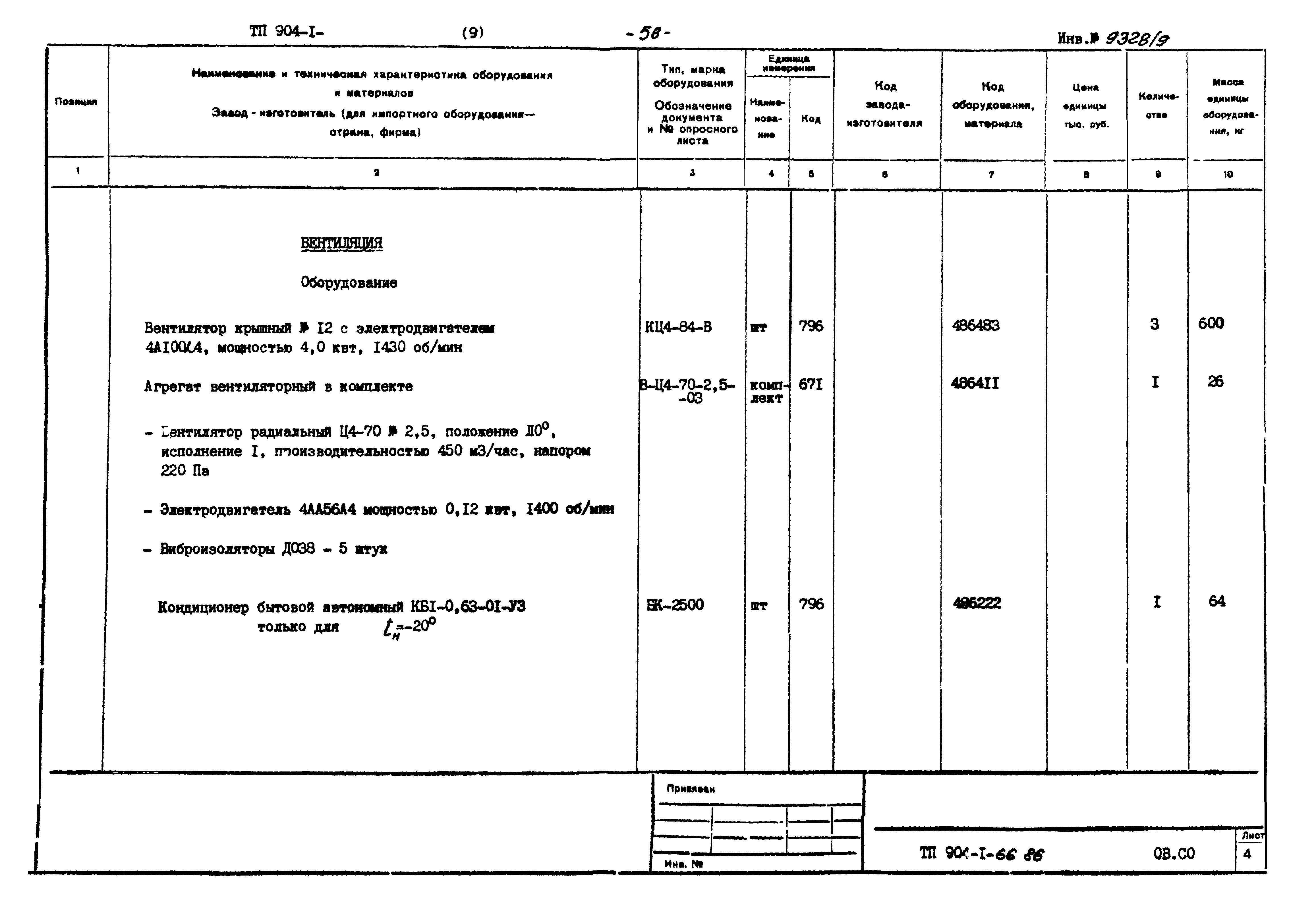 Типовой проект 904-1-66.86