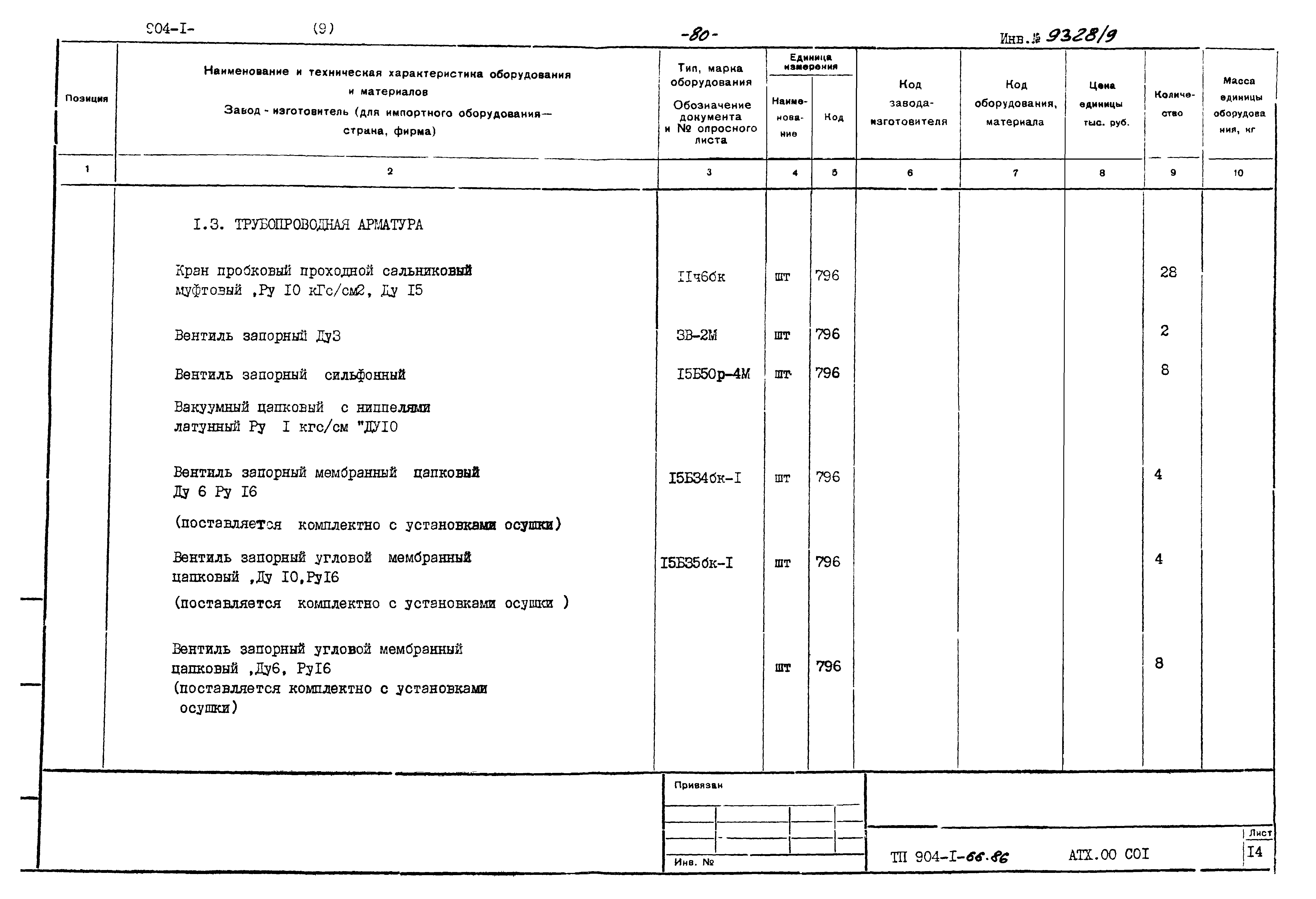 Типовой проект 904-1-66.86
