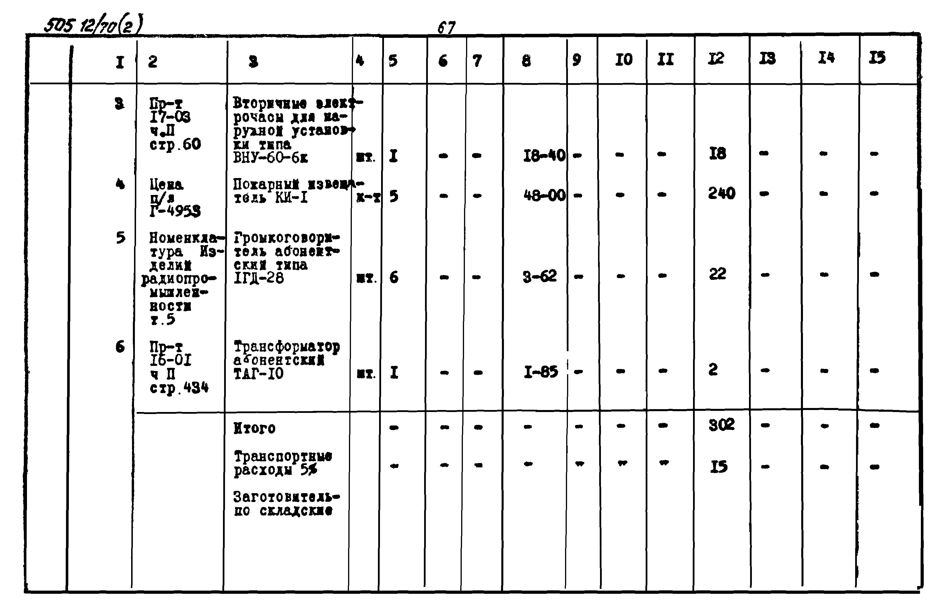 Типовой проект 505-12/70