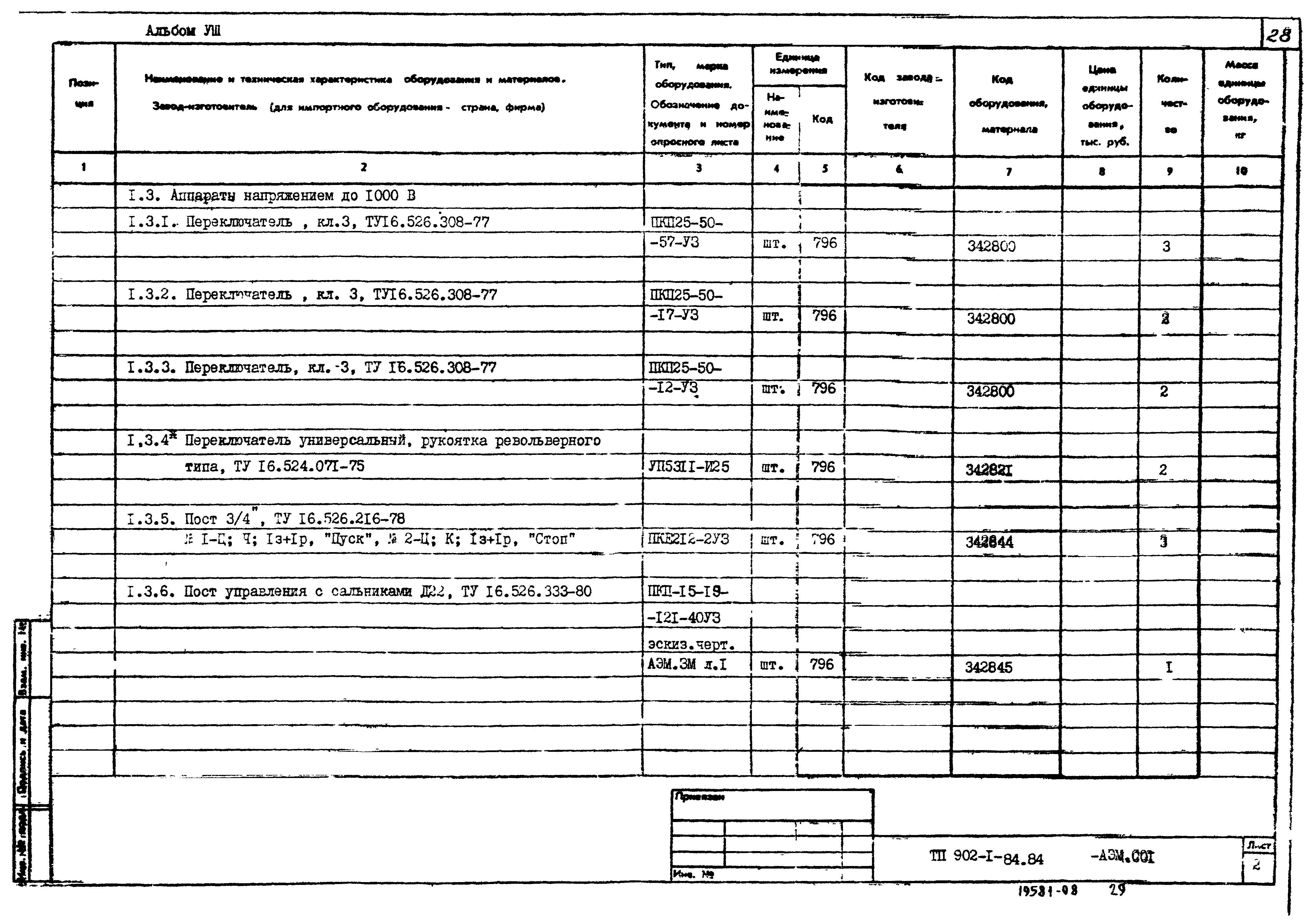 Типовой проект 902-1-85.84