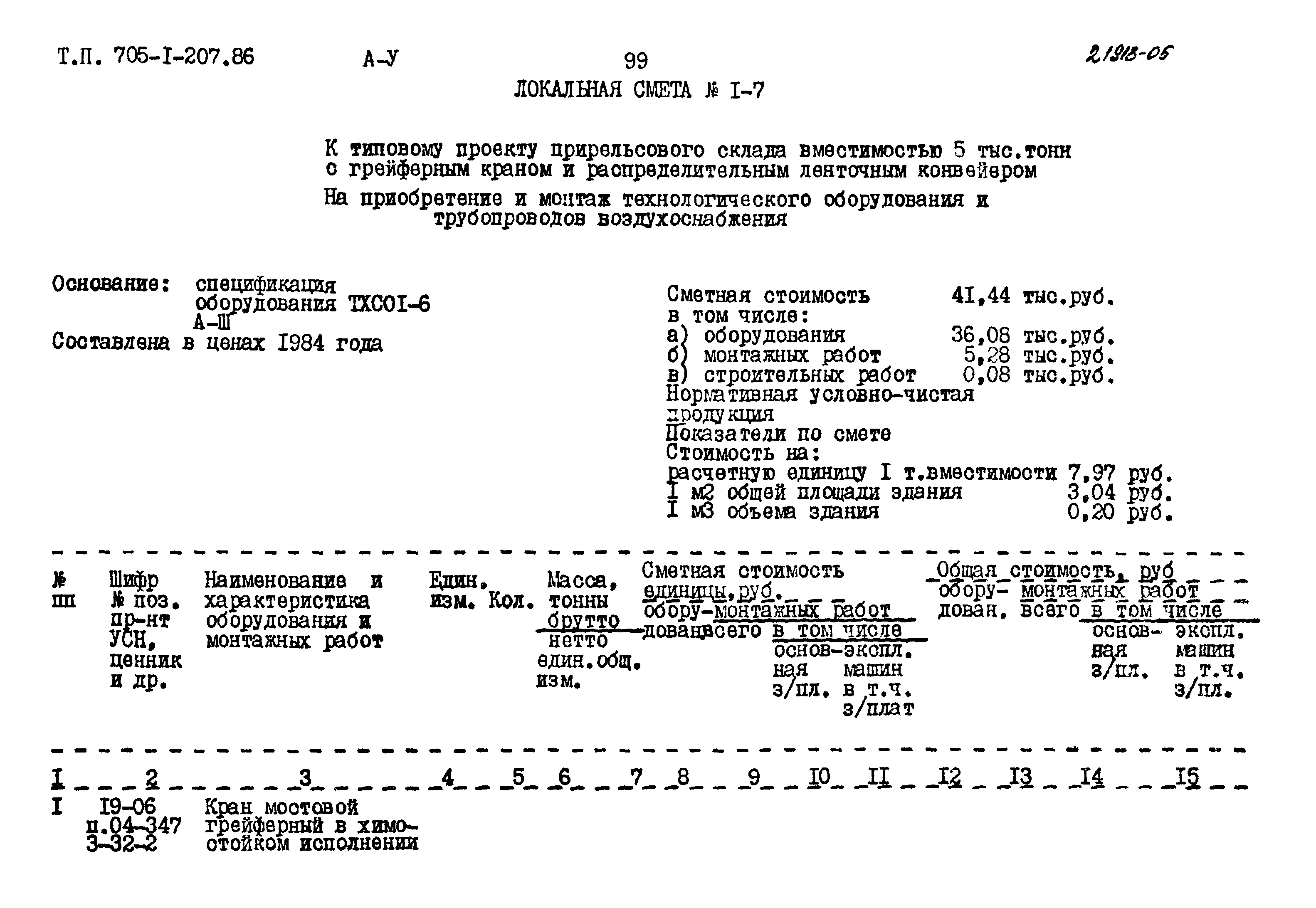 Типовой проект 705-1-207.86