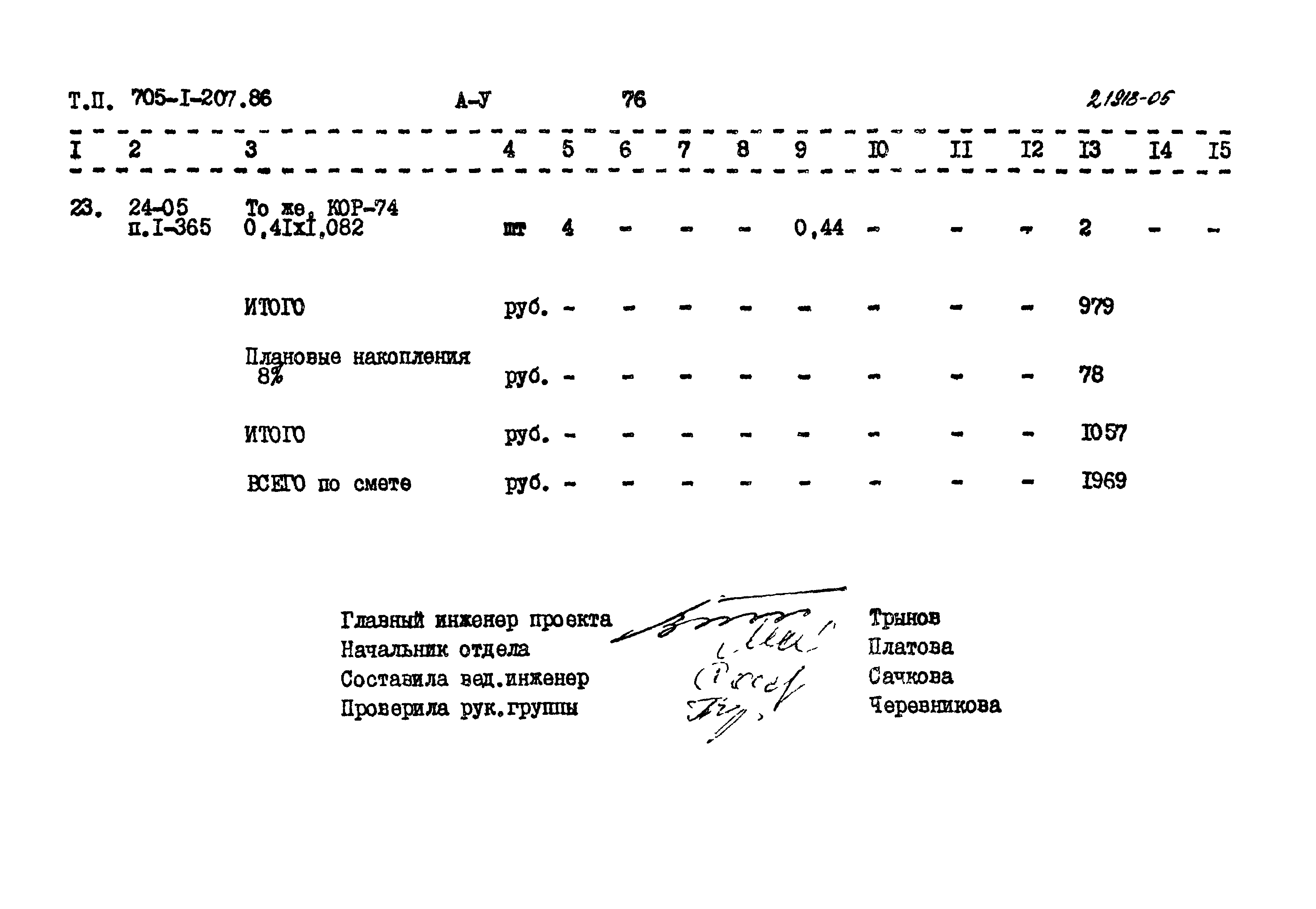 Типовой проект 705-1-207.86