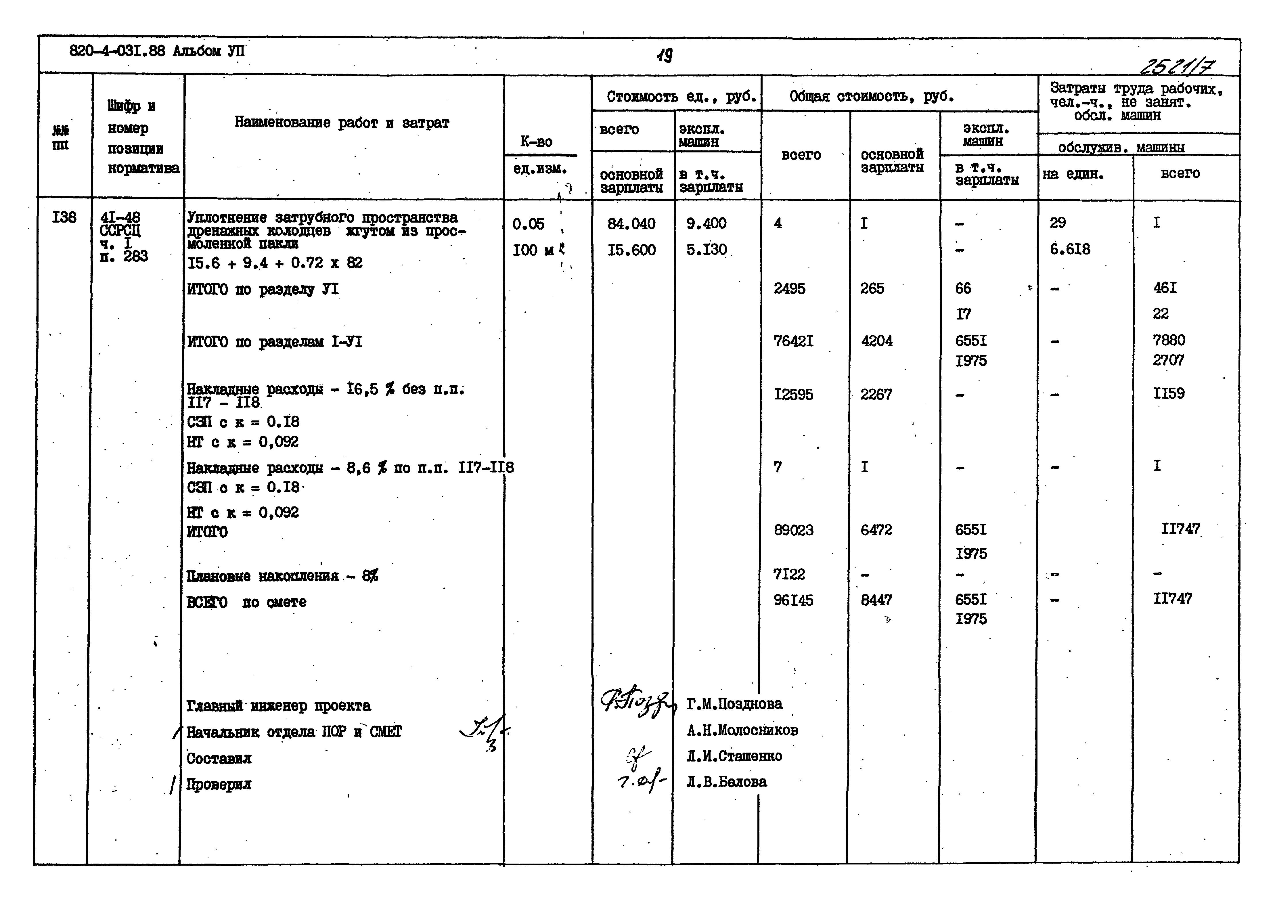 Типовые проектные решения 820-4-031.88