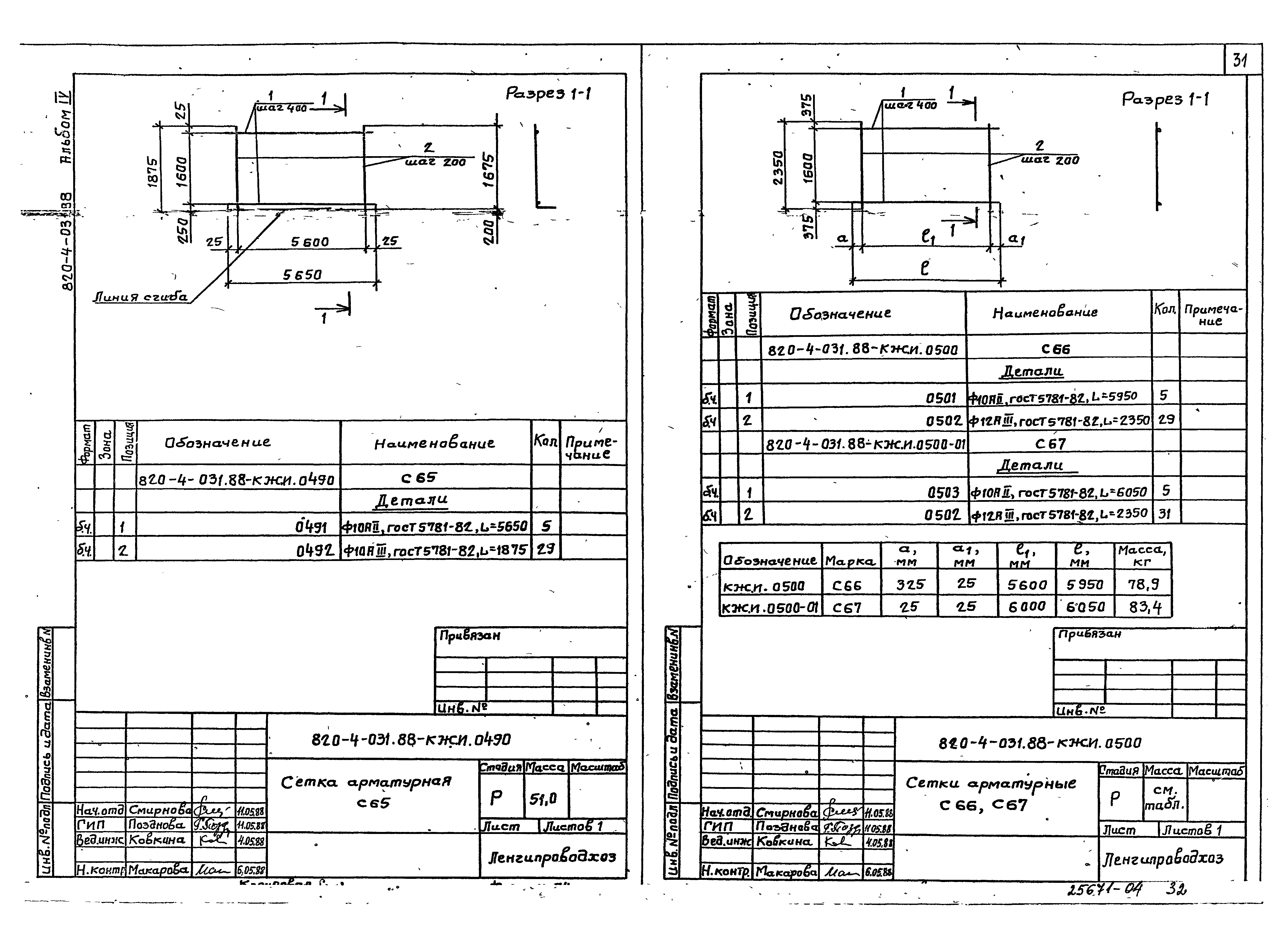 Типовые проектные решения 820-4-031.88