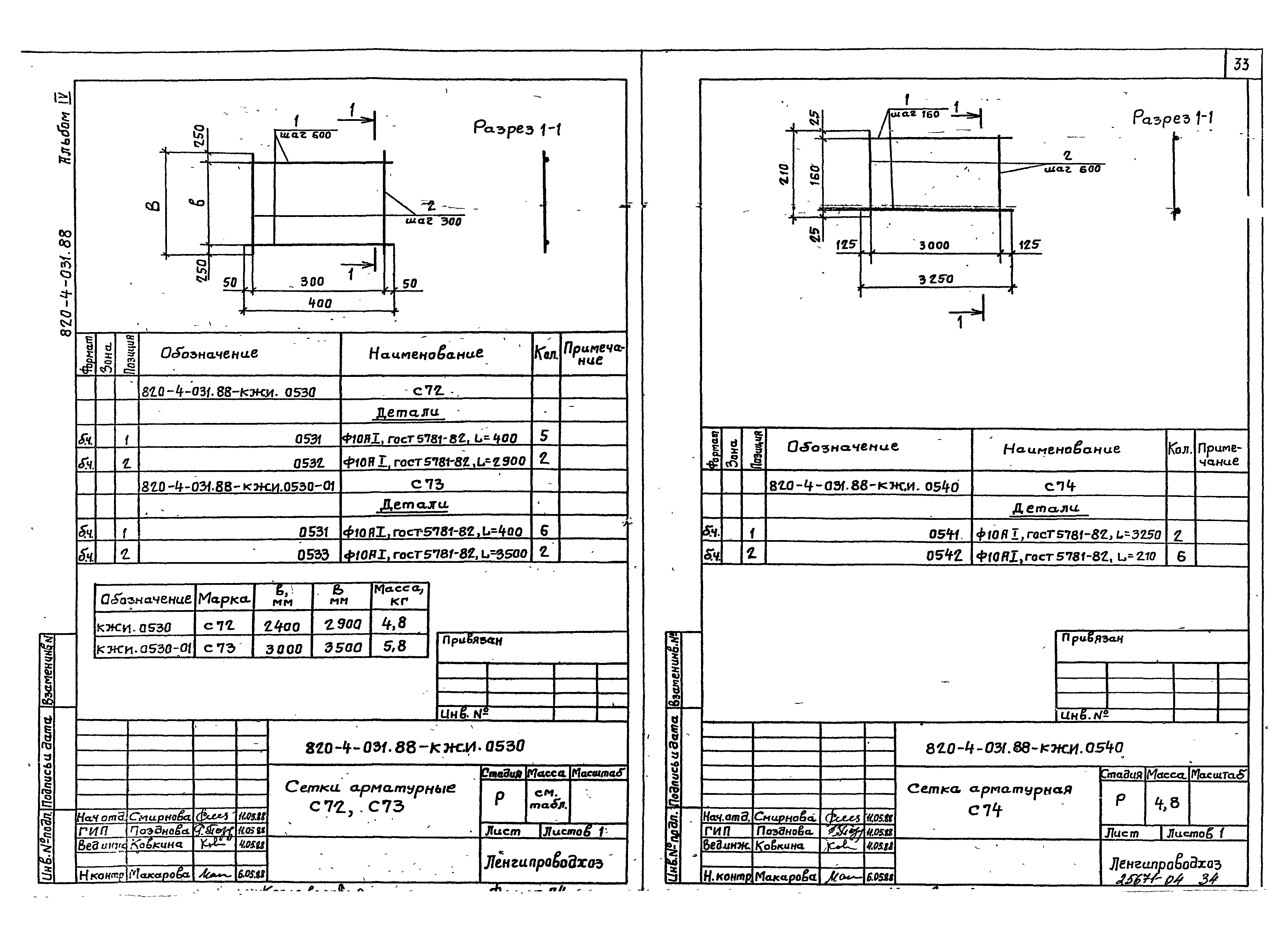 Типовые проектные решения 820-4-031.88