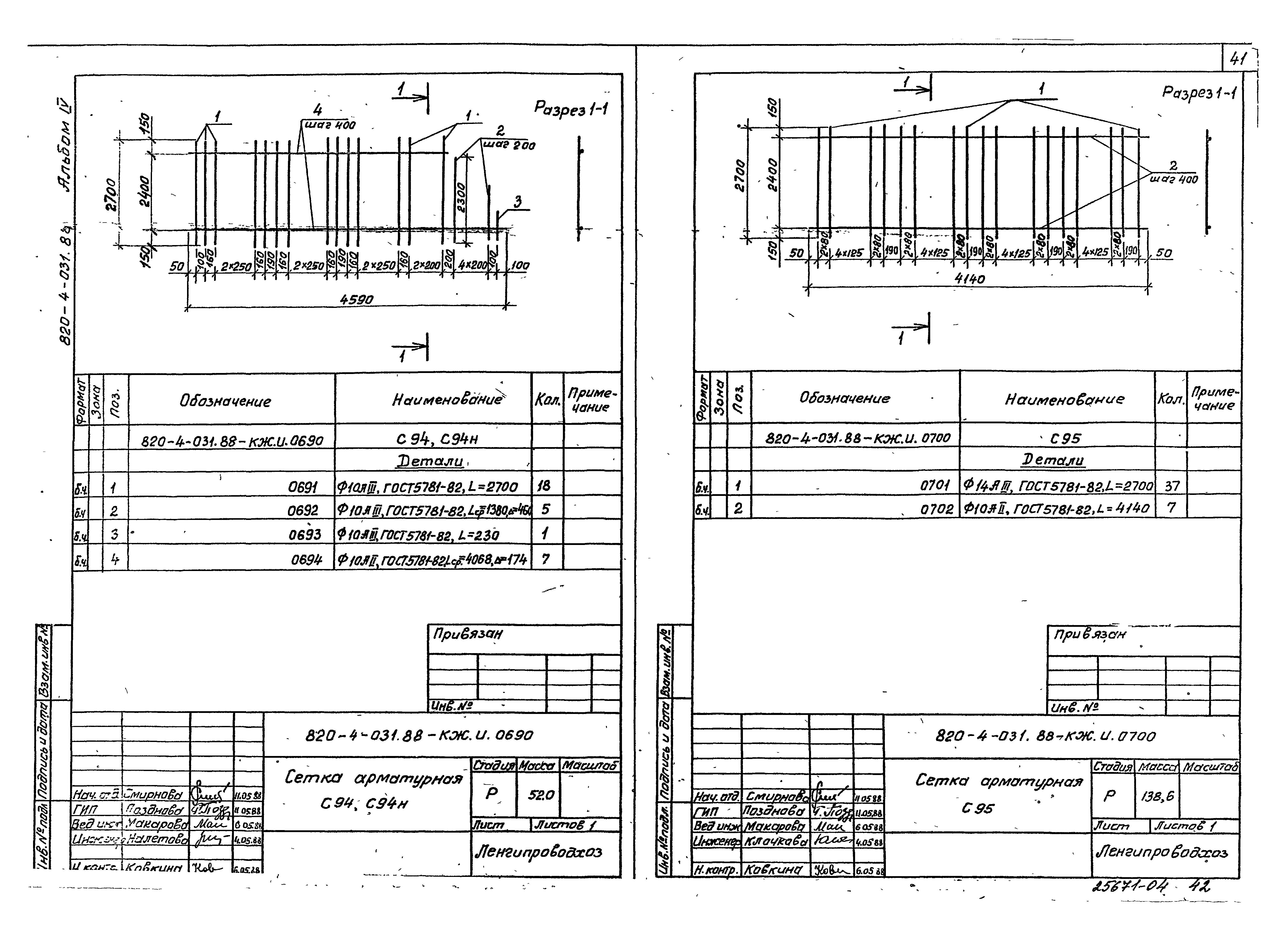Типовые проектные решения 820-4-031.88