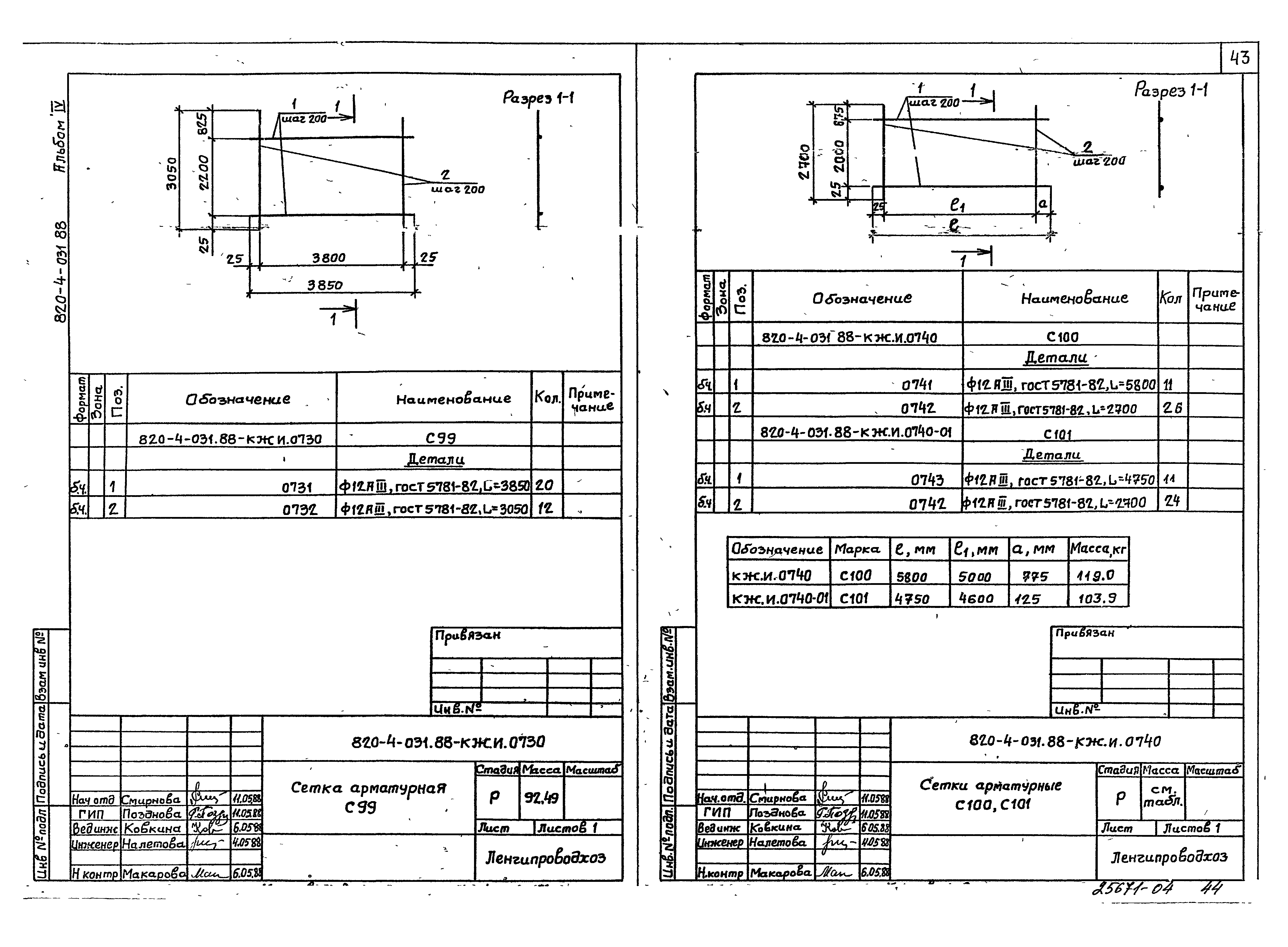 Типовые проектные решения 820-4-031.88