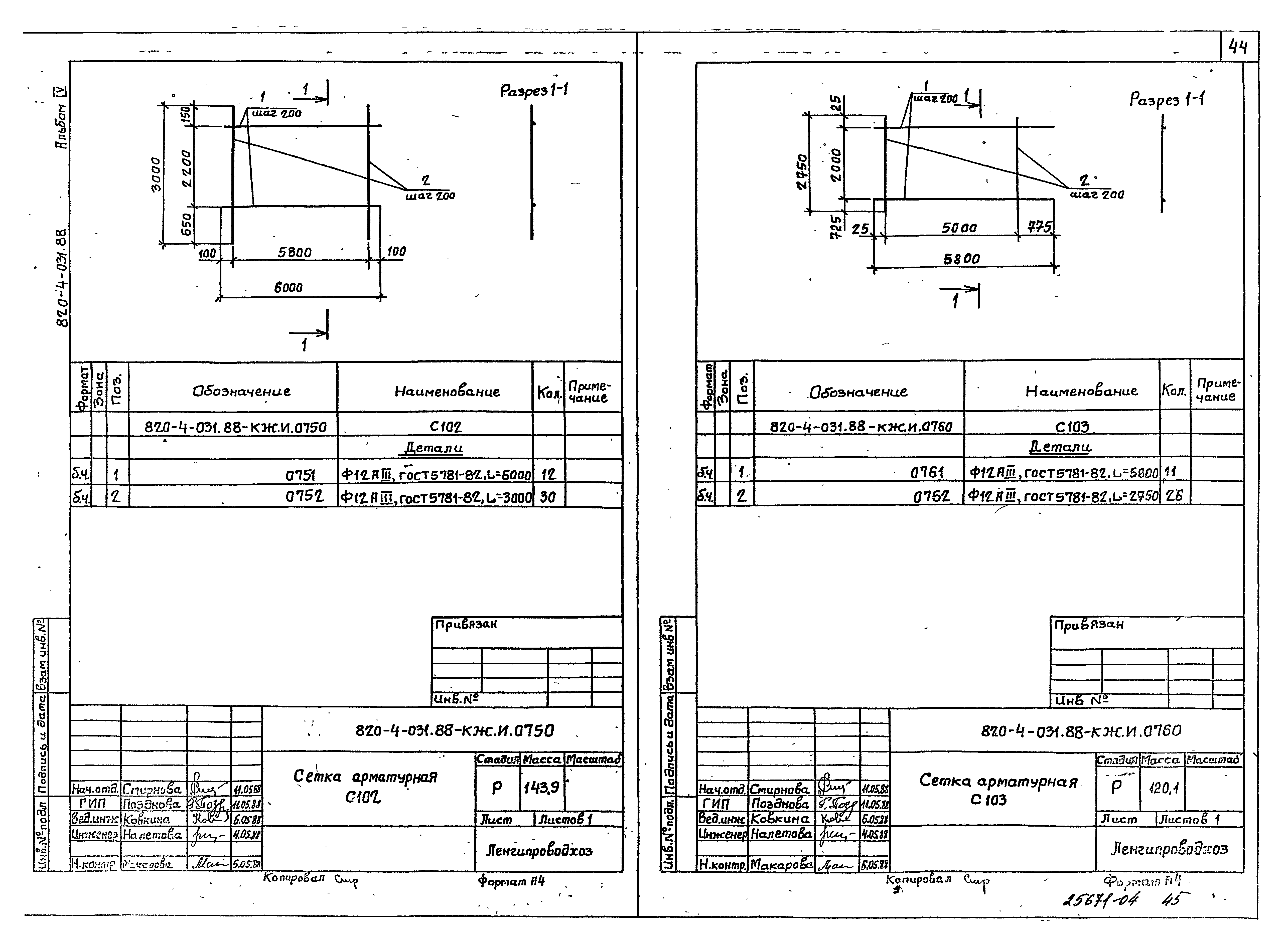 Типовые проектные решения 820-4-031.88