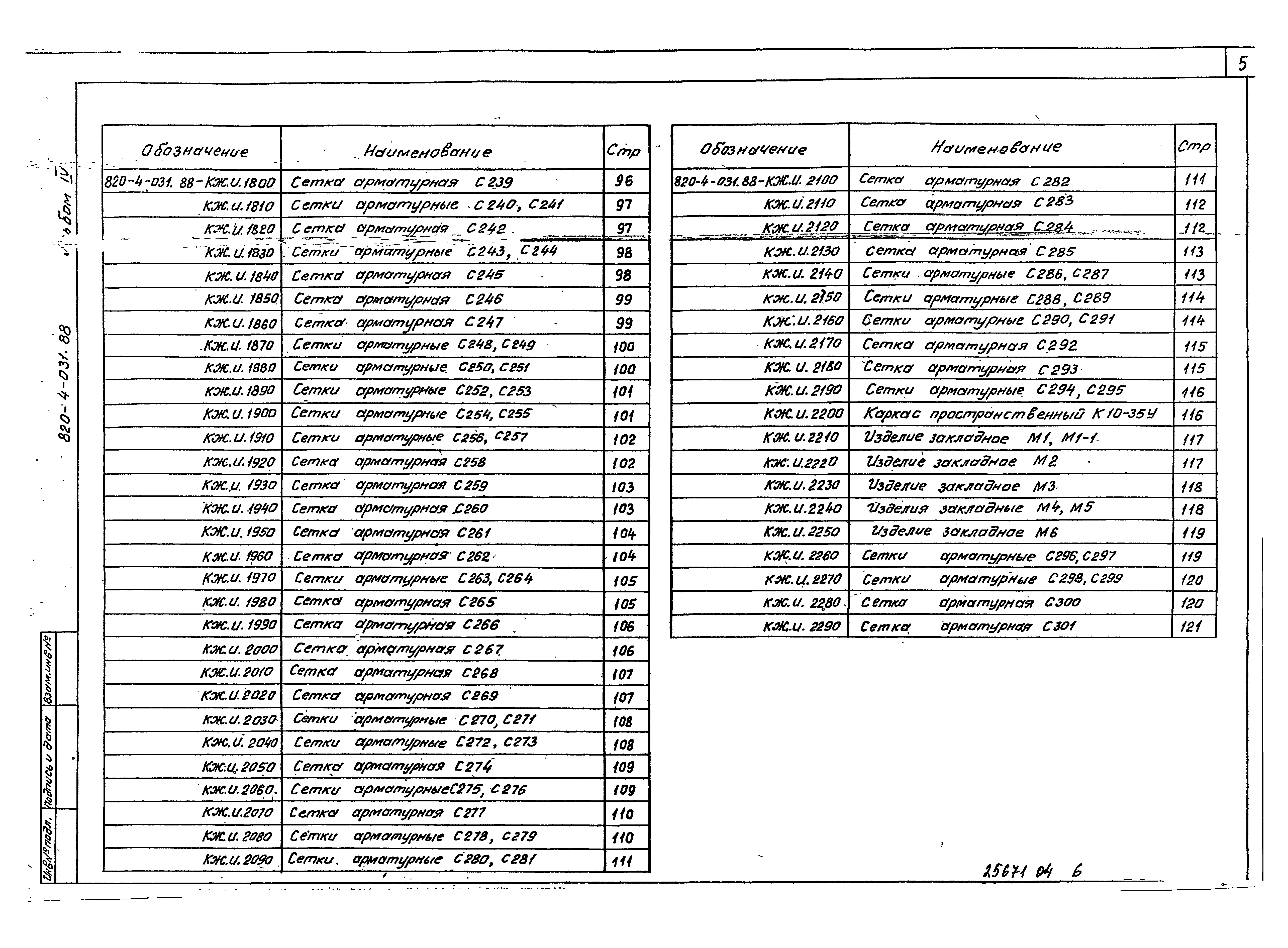 Типовые проектные решения 820-4-031.88