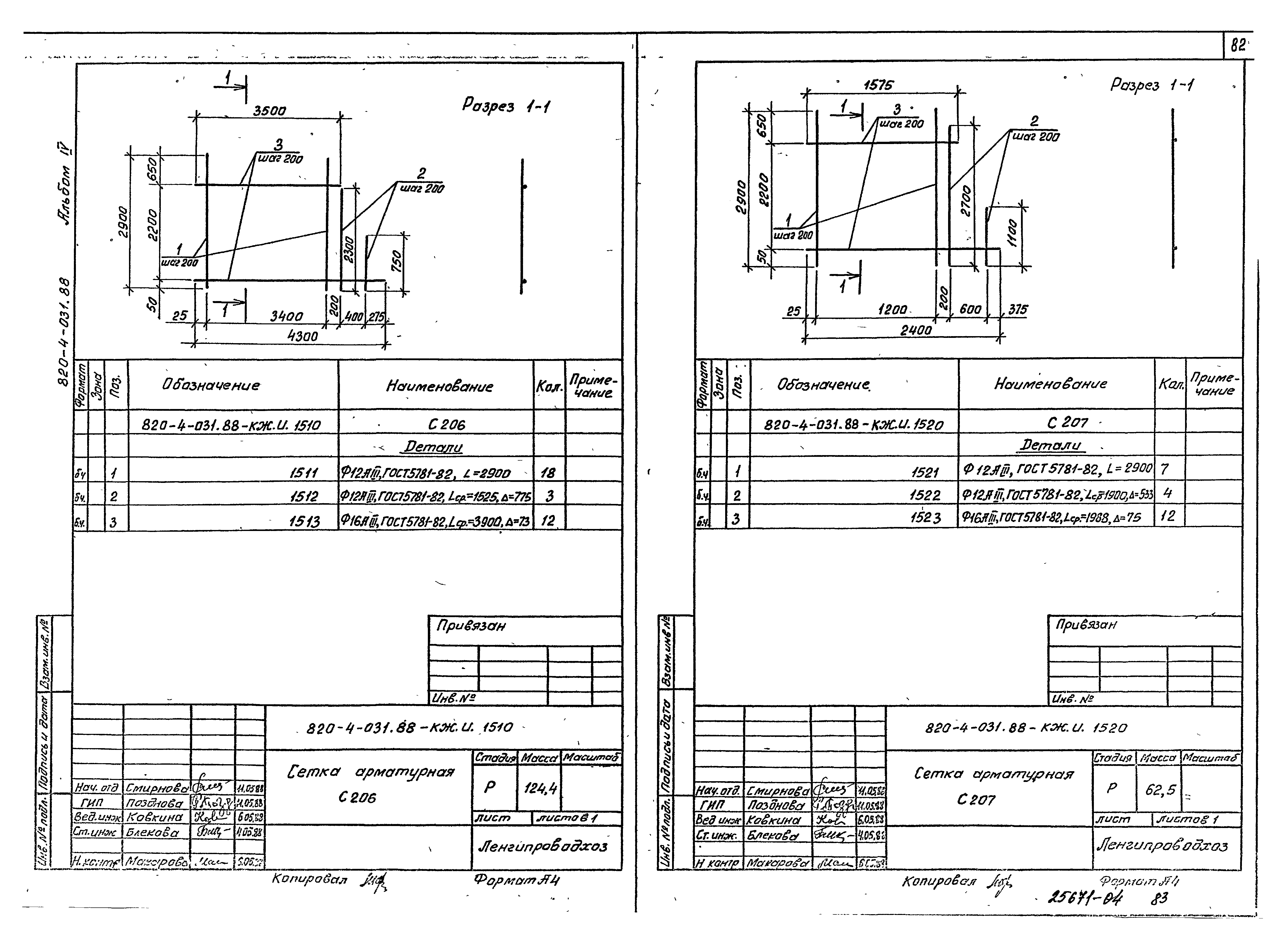 Типовые проектные решения 820-4-031.88
