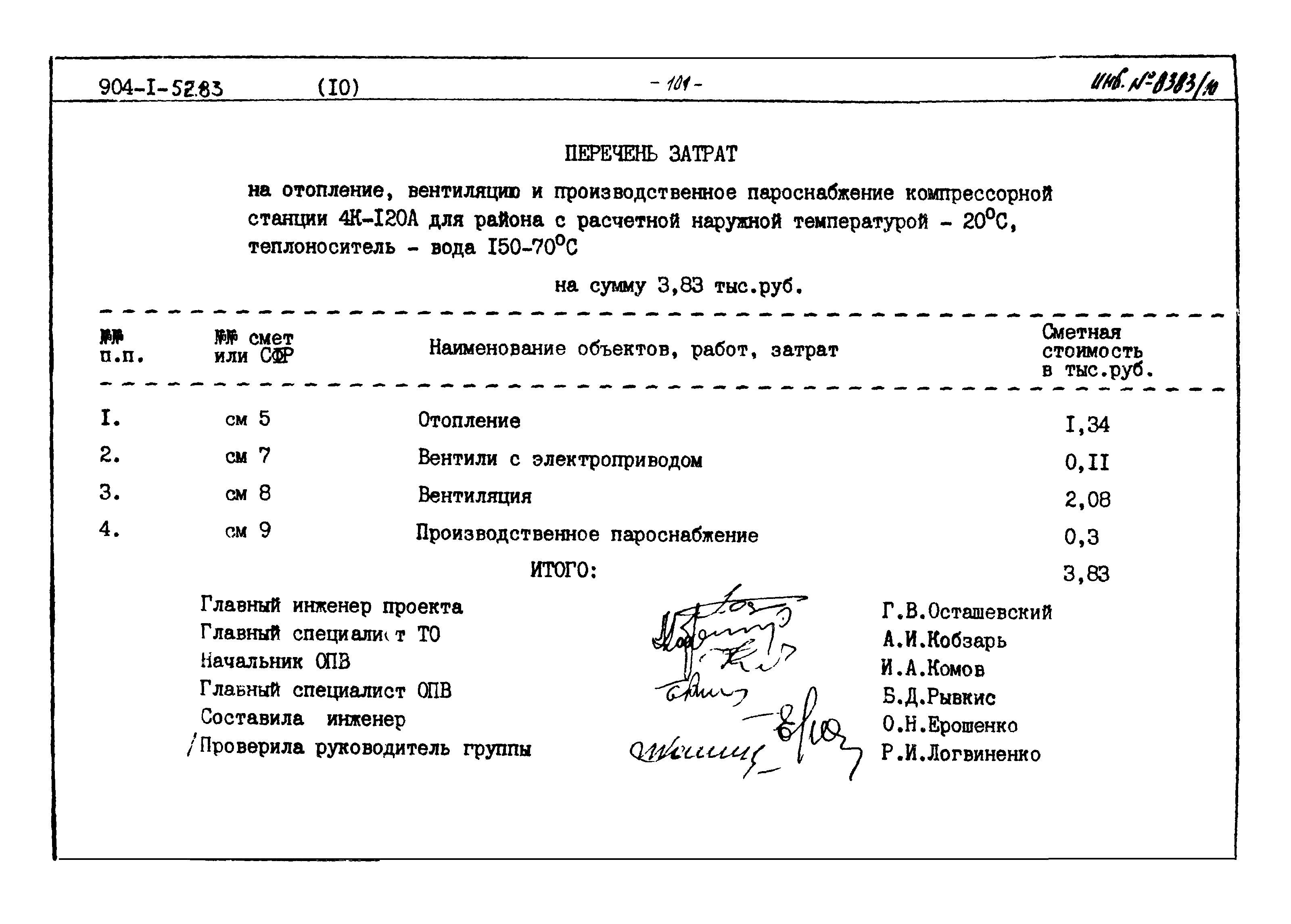 Типовой проект 904-1-52.83