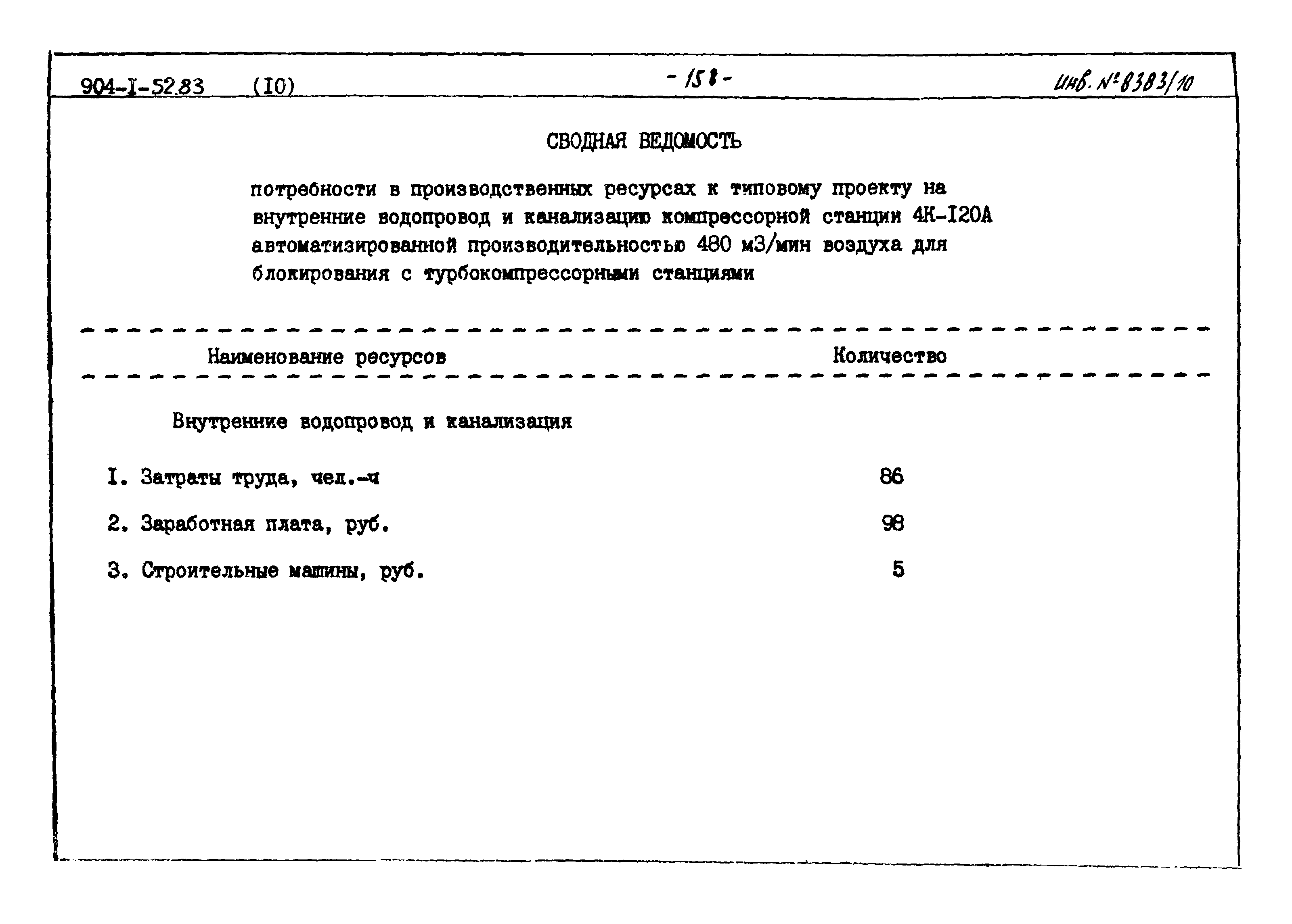 Типовой проект 904-1-52.83