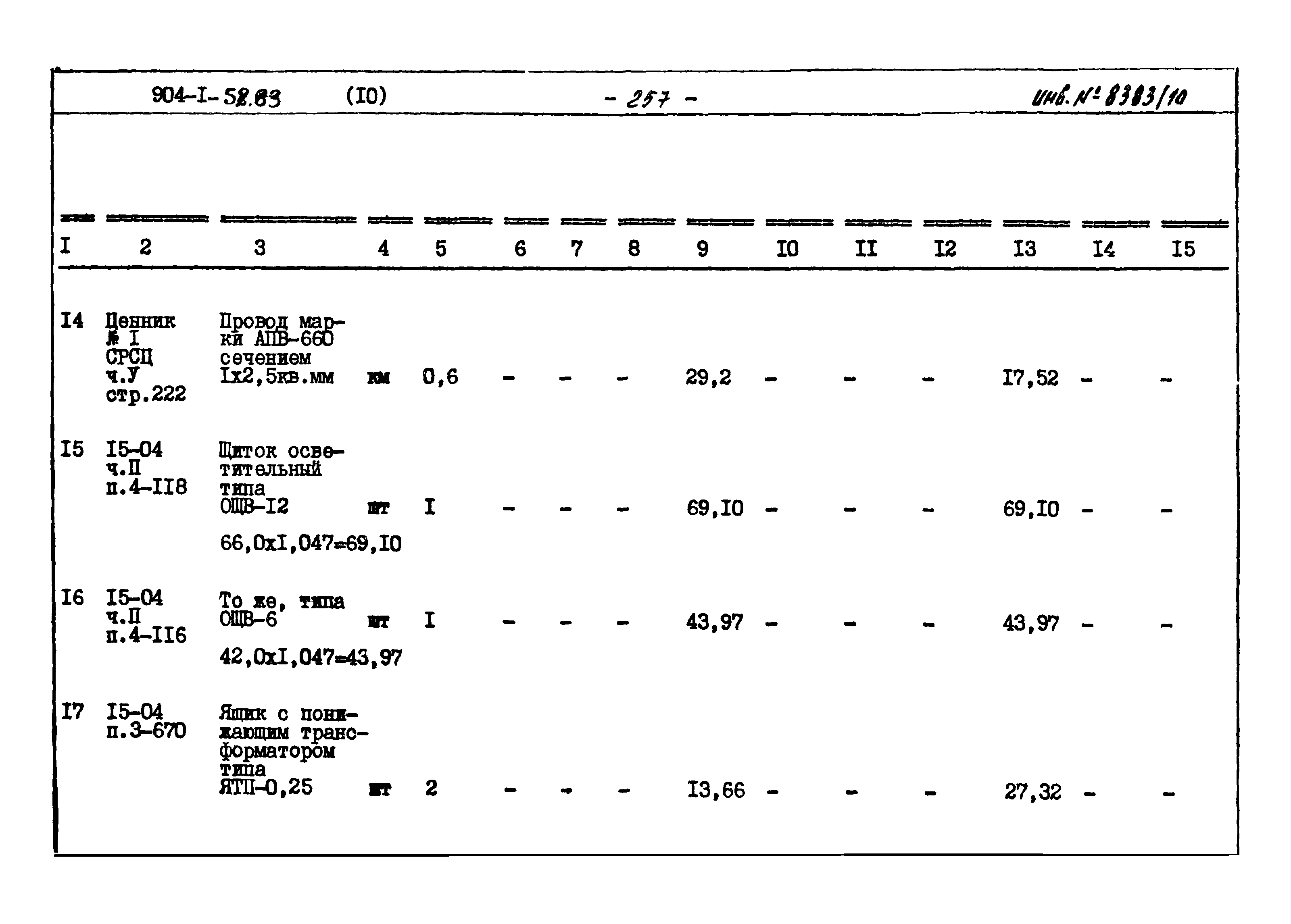 Типовой проект 904-1-52.83