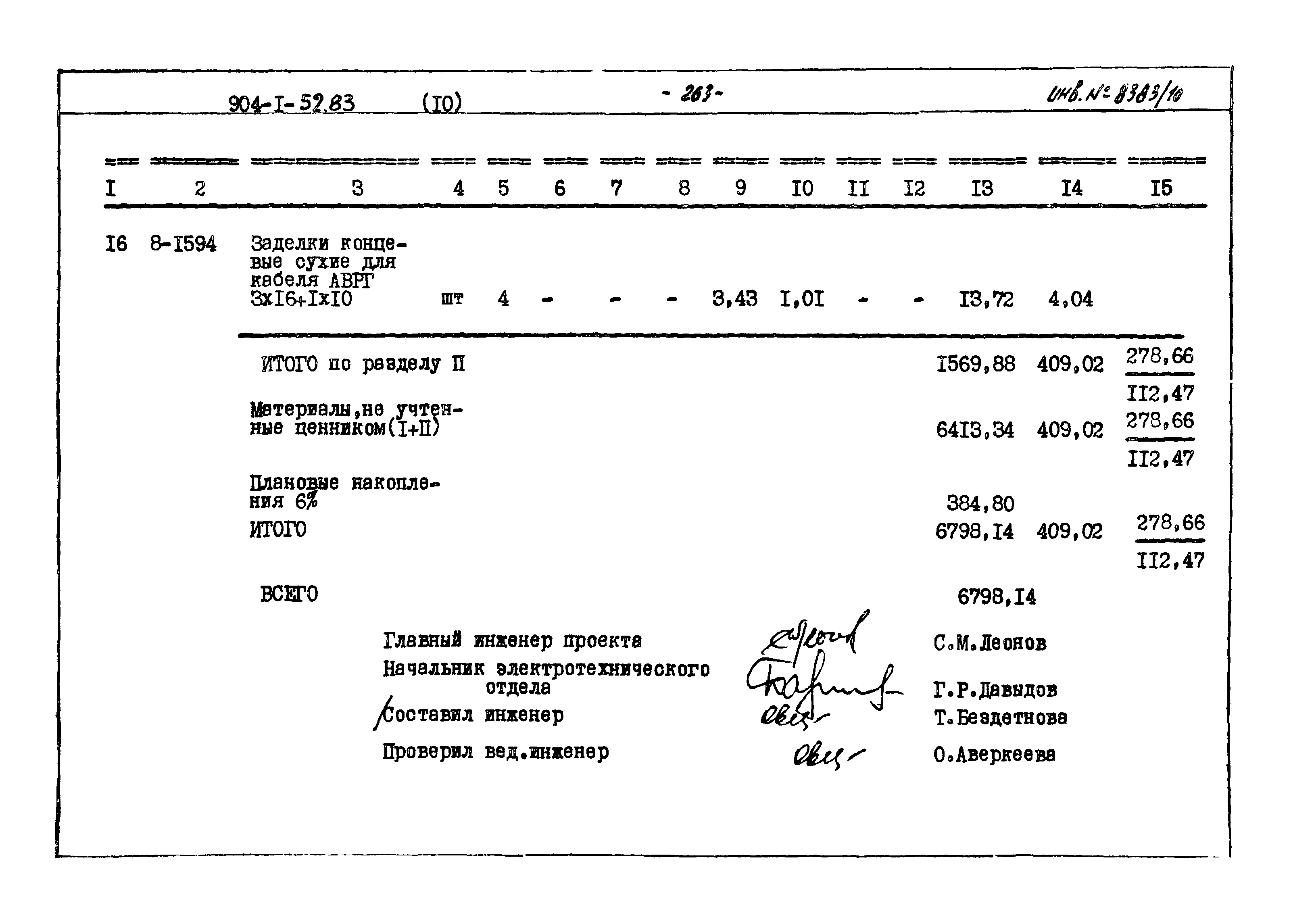 Типовой проект 904-1-52.83