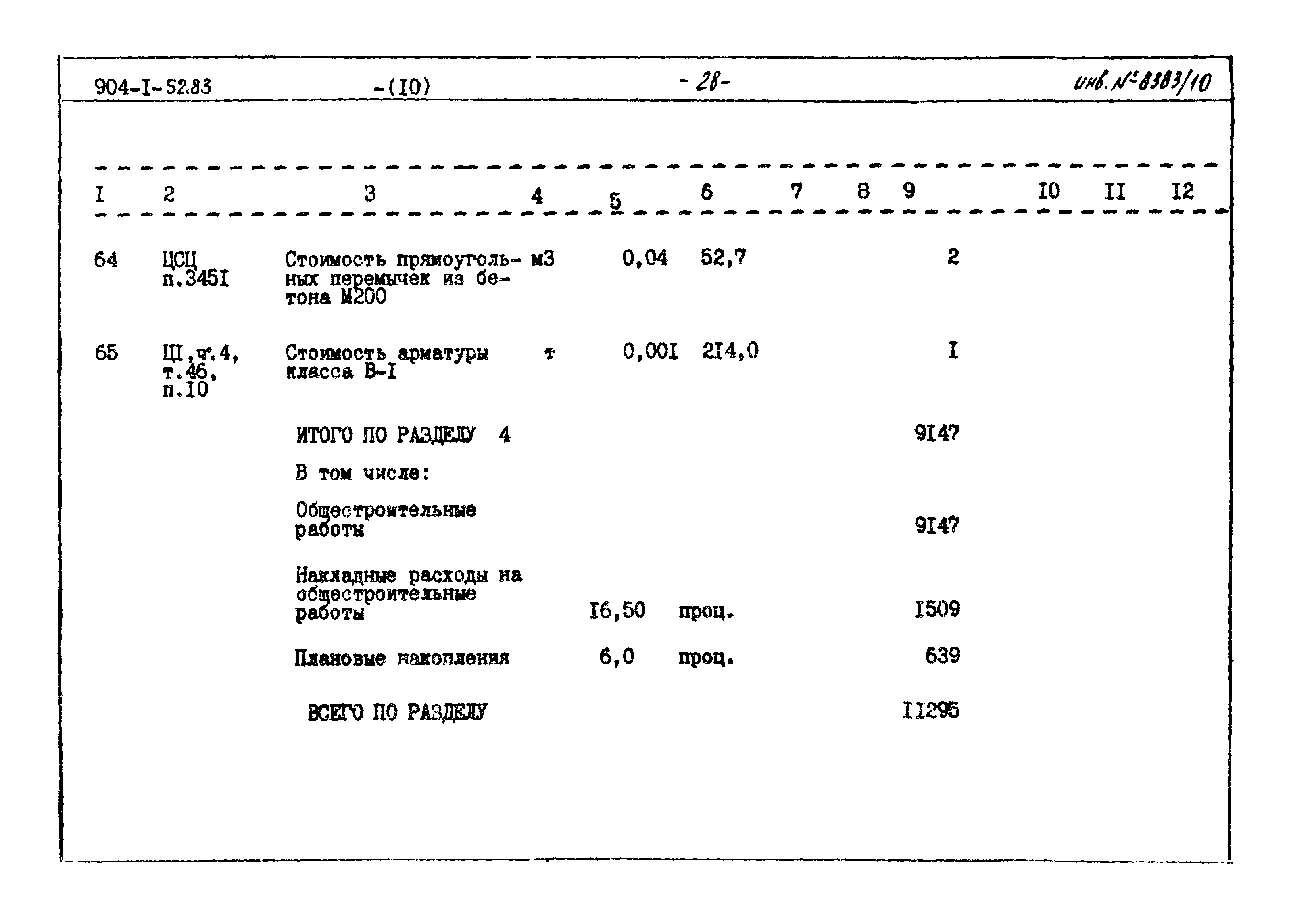 Типовой проект 904-1-52.83