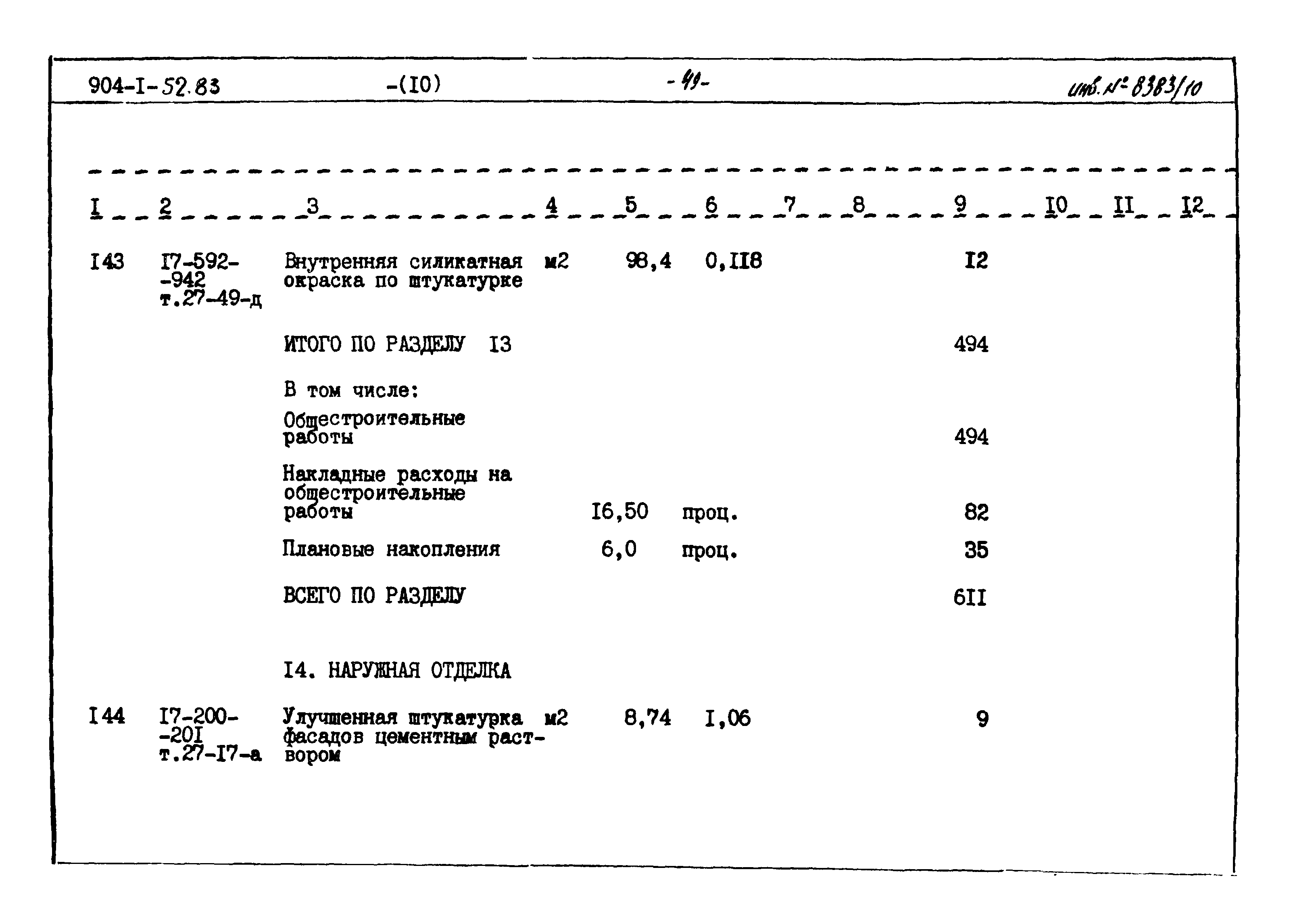 Типовой проект 904-1-52.83