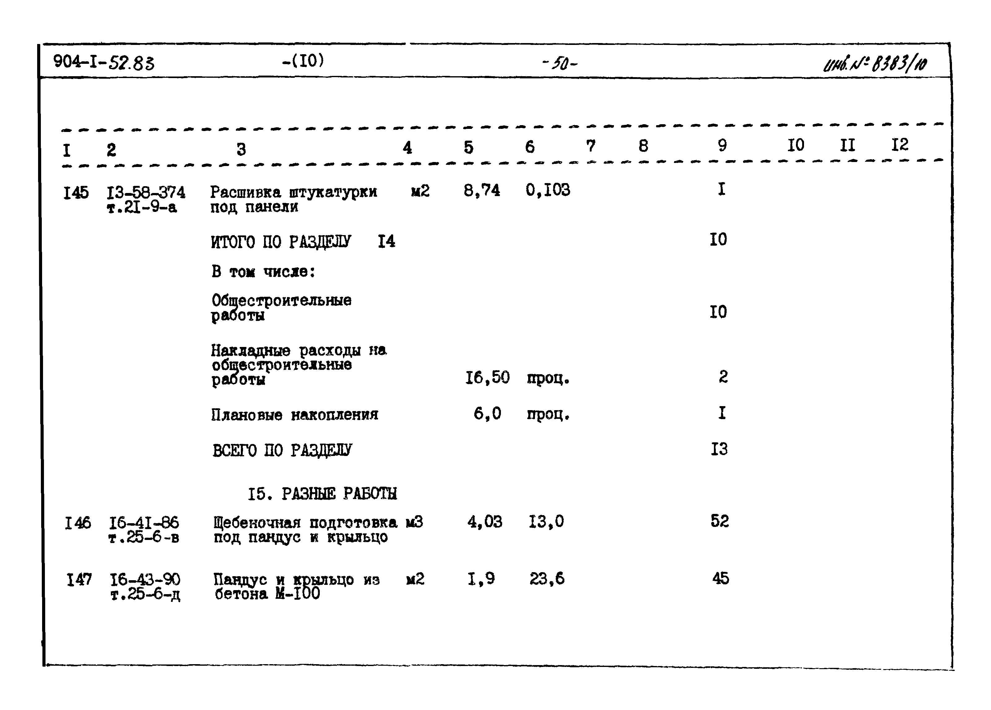 Типовой проект 904-1-52.83