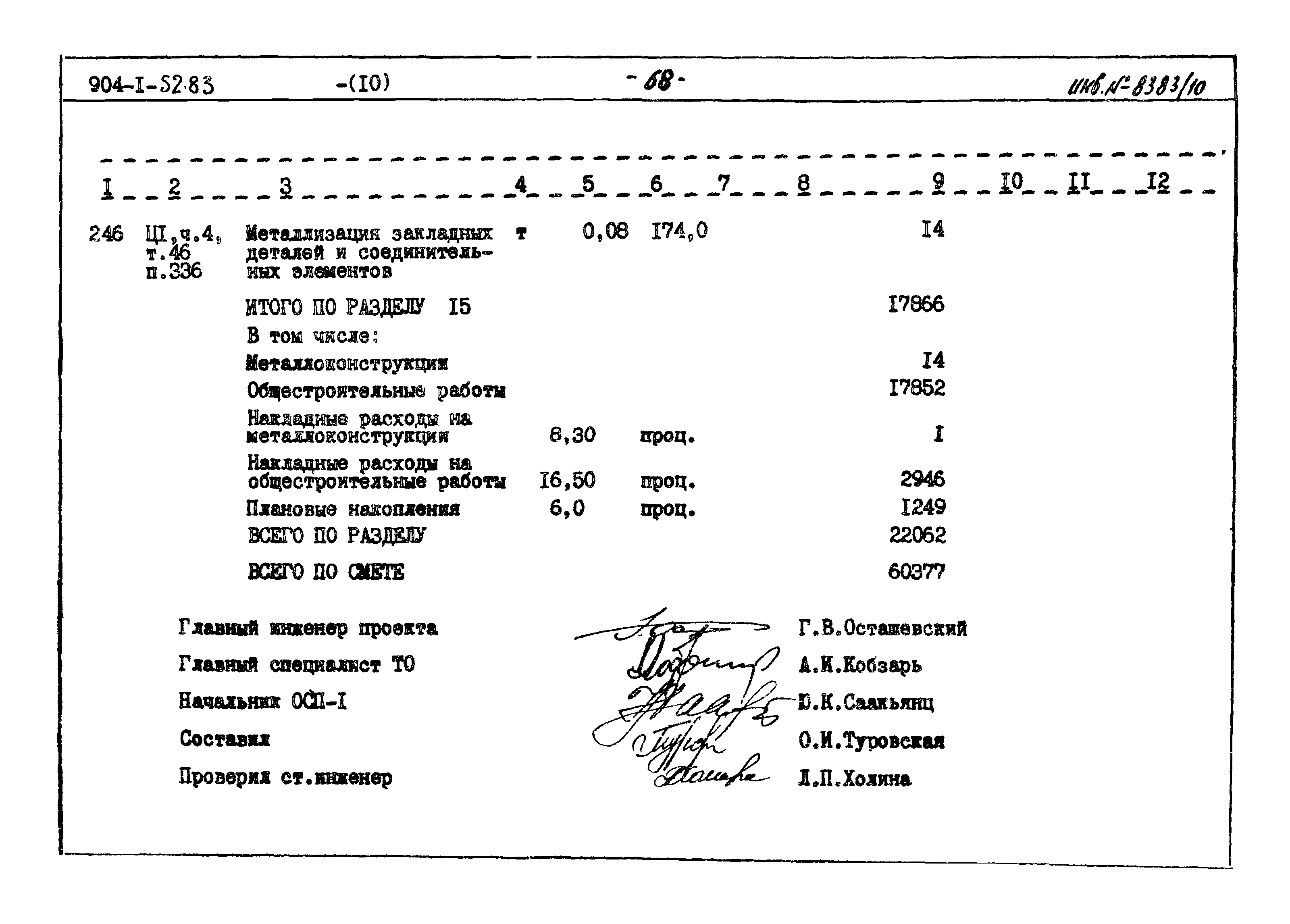 Типовой проект 904-1-52.83