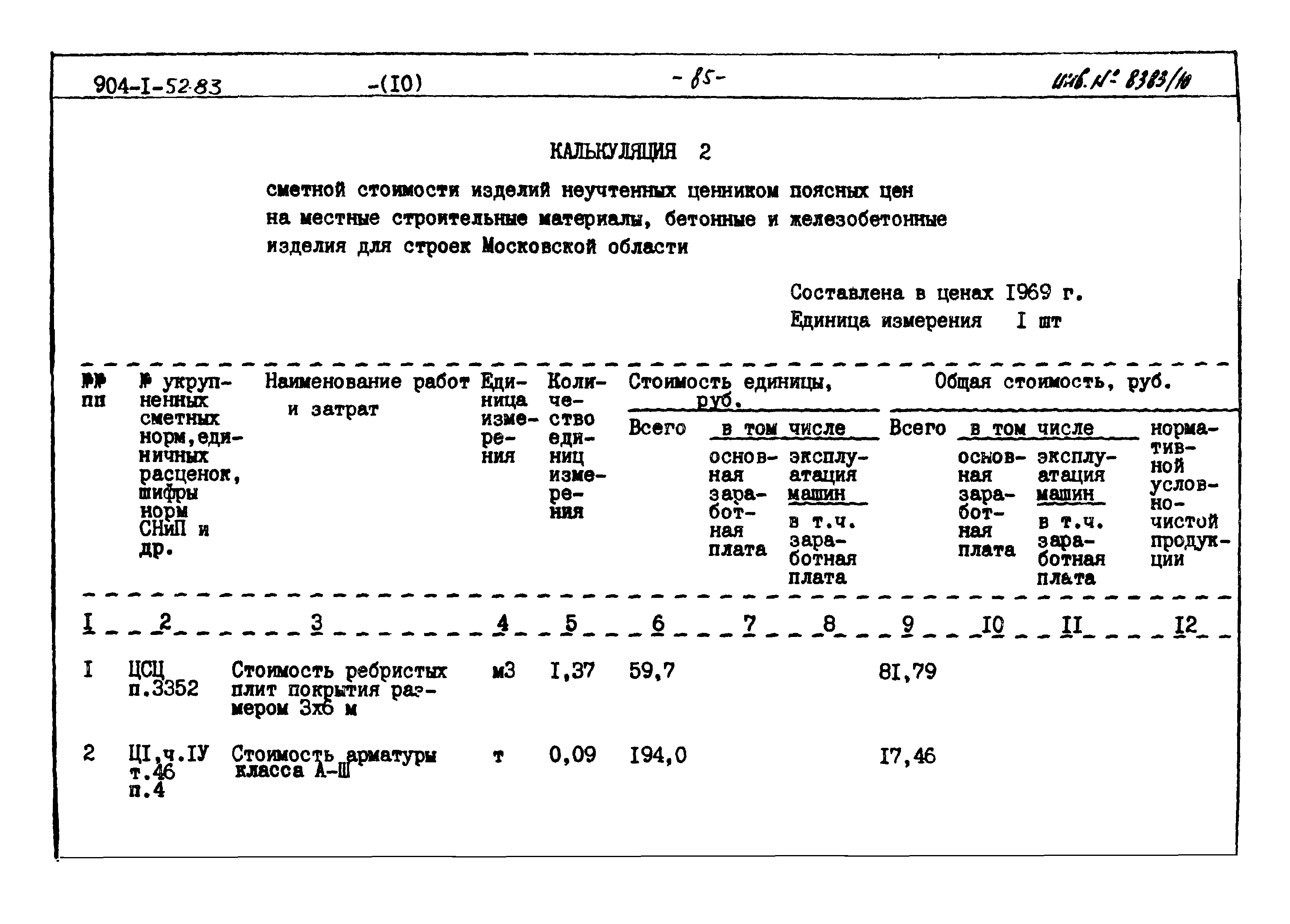 Типовой проект 904-1-52.83