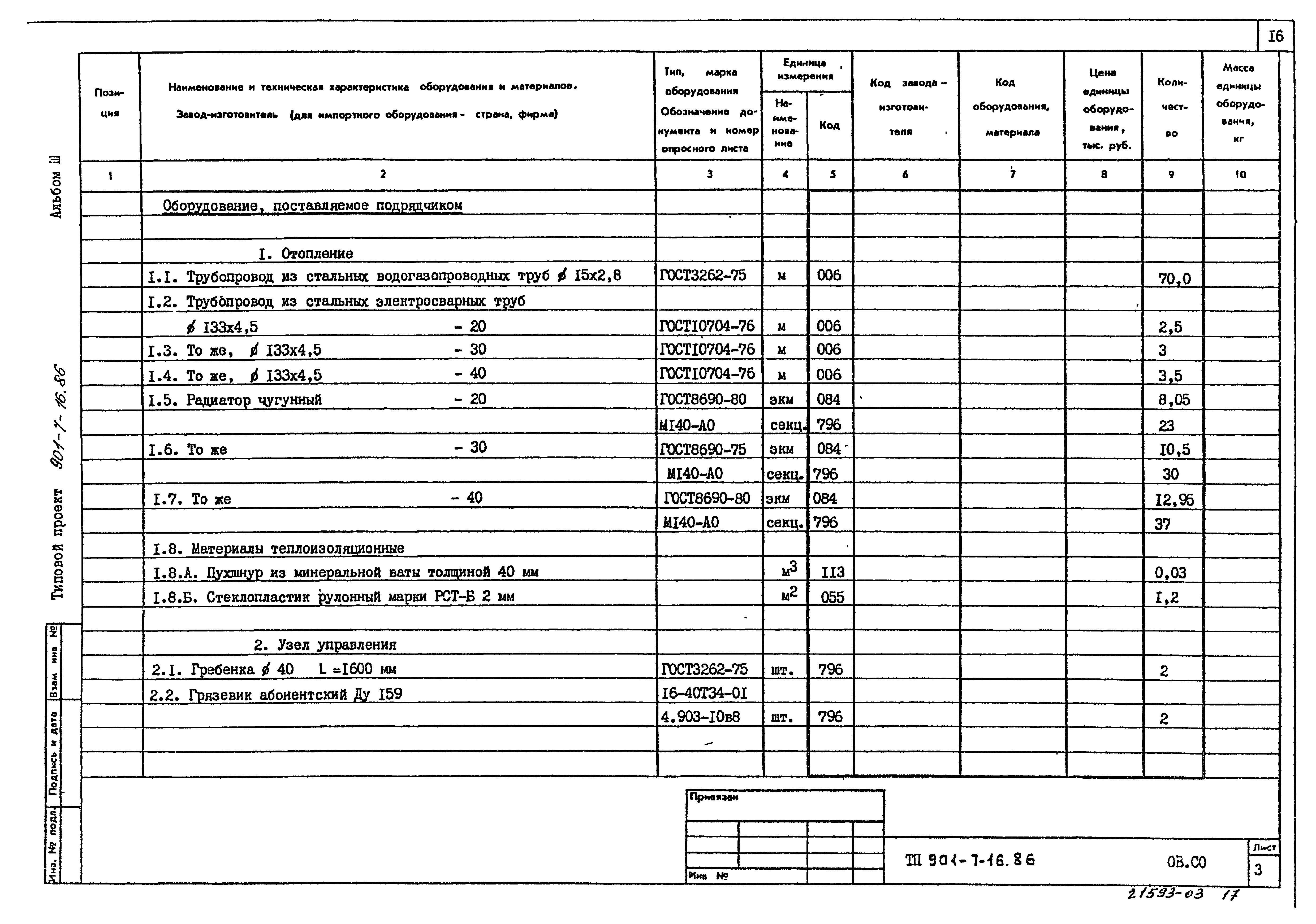 Типовой проект 901-7-16.86