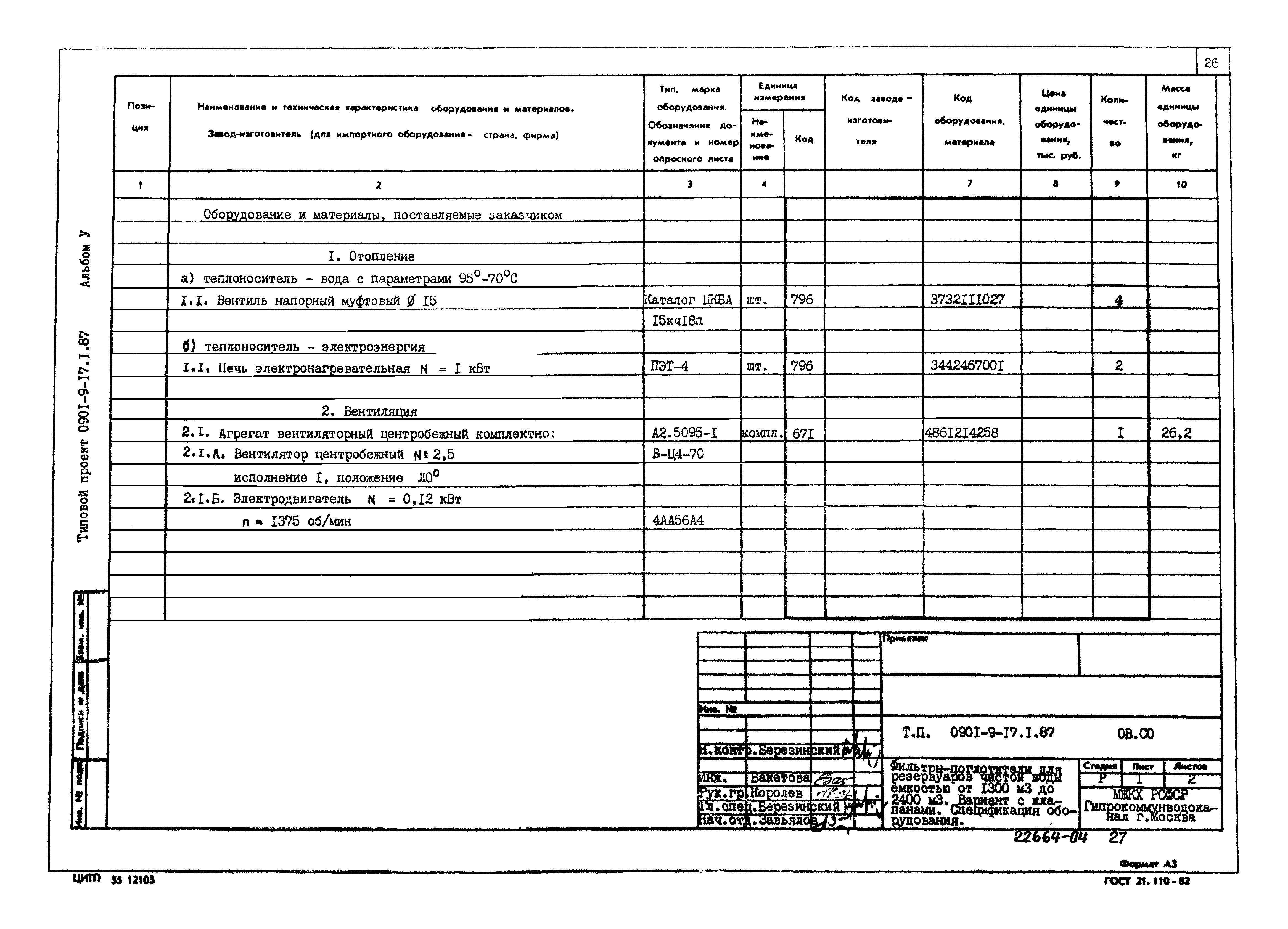 Типовой проект 0901-9-17.2.87