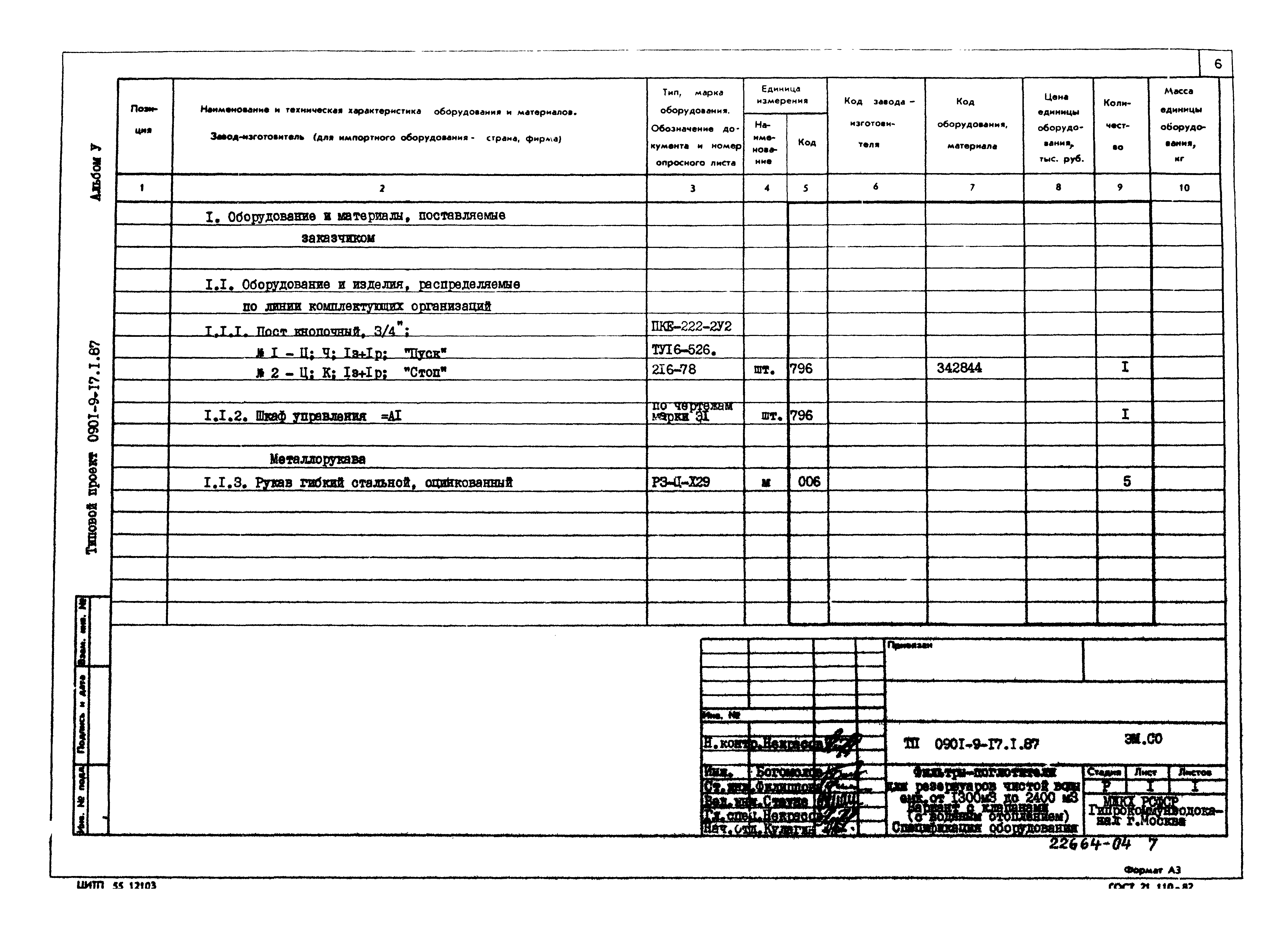 Типовой проект 0901-9-17.2.87